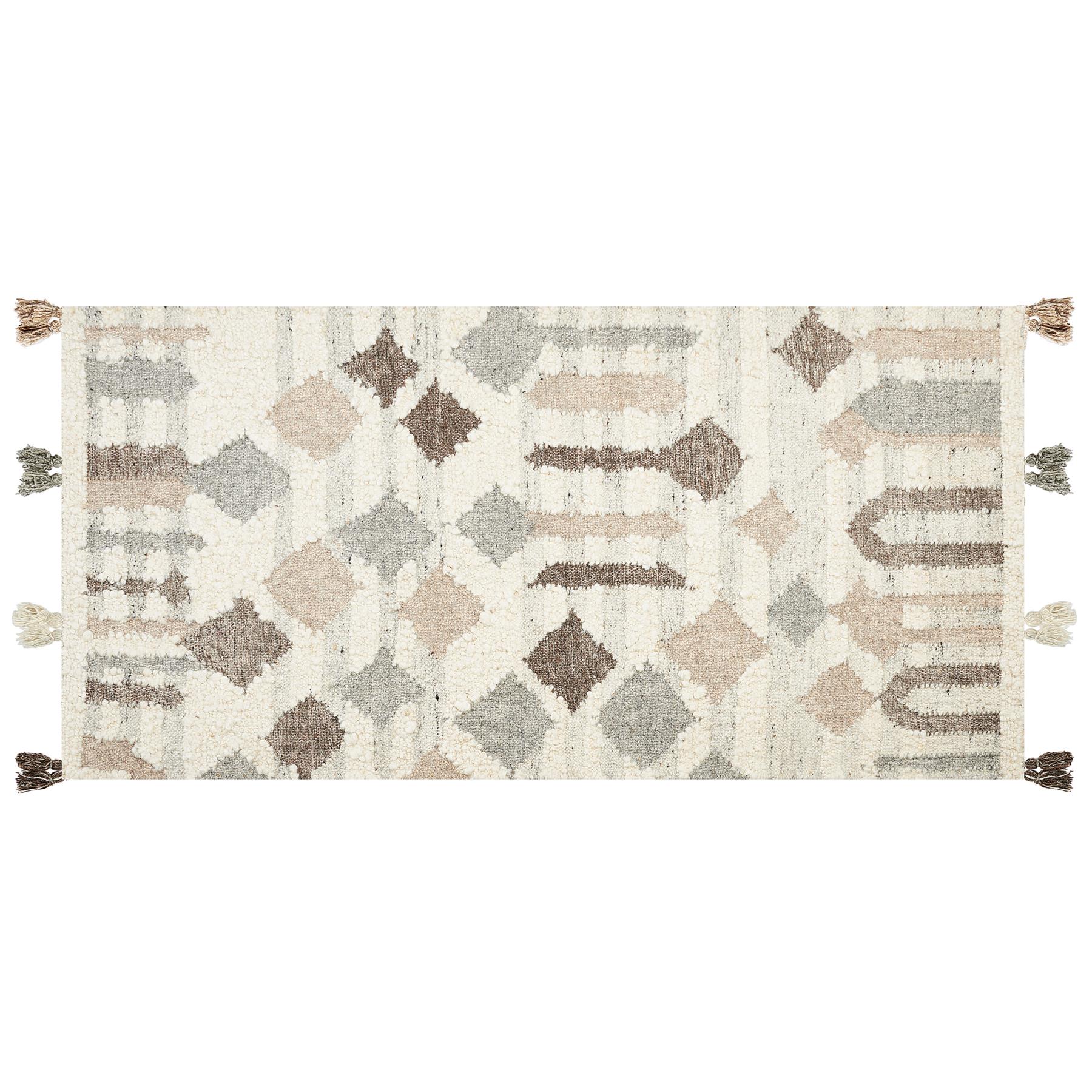 Beliani-KAGHTSRASHEN-Kelim vloerkleed-Multicolor-80 x 150 cm-Wol