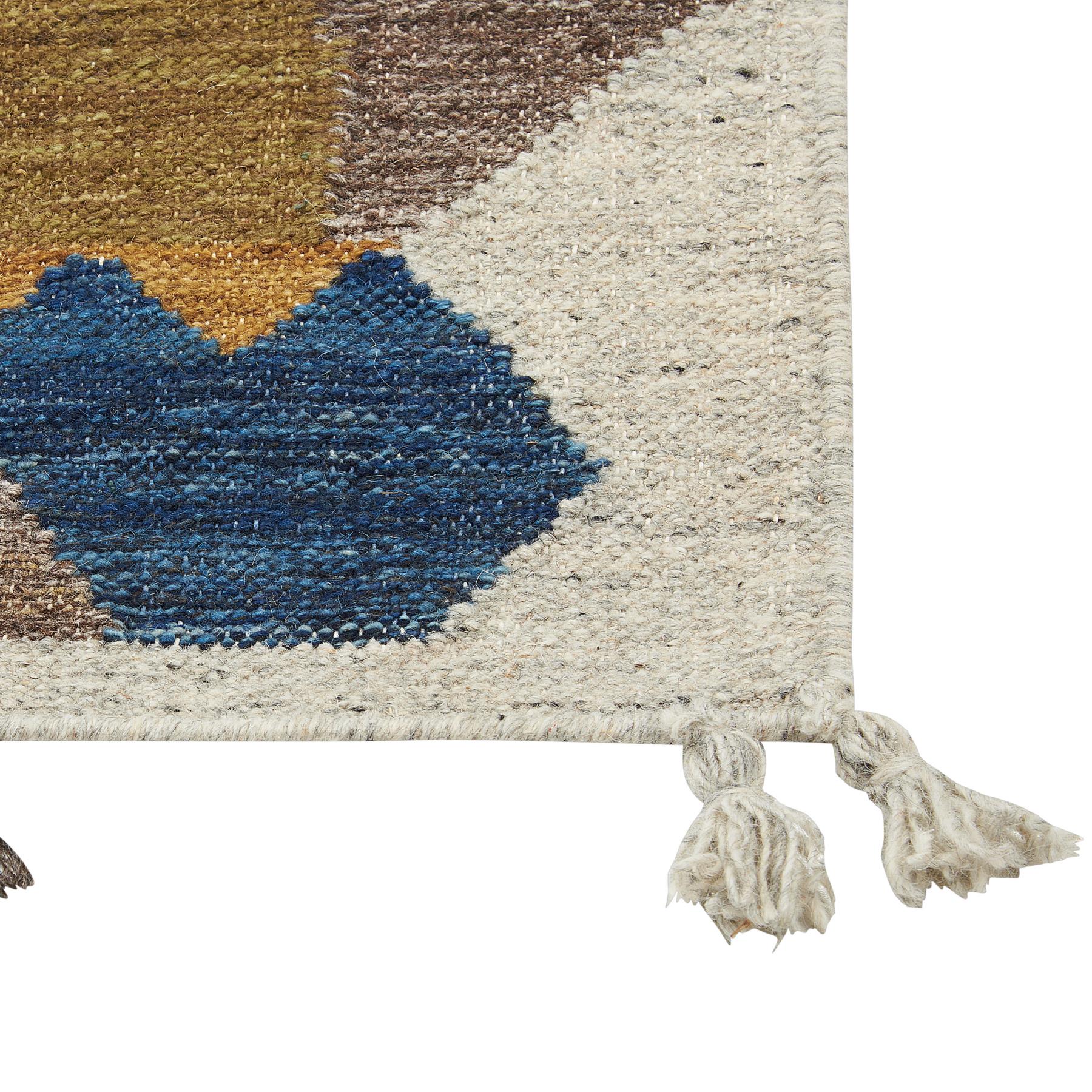 Beliani-ARZAKAN-Kelim vloerkleed-Multicolor|Blauw-200 x 300 cm-Wol