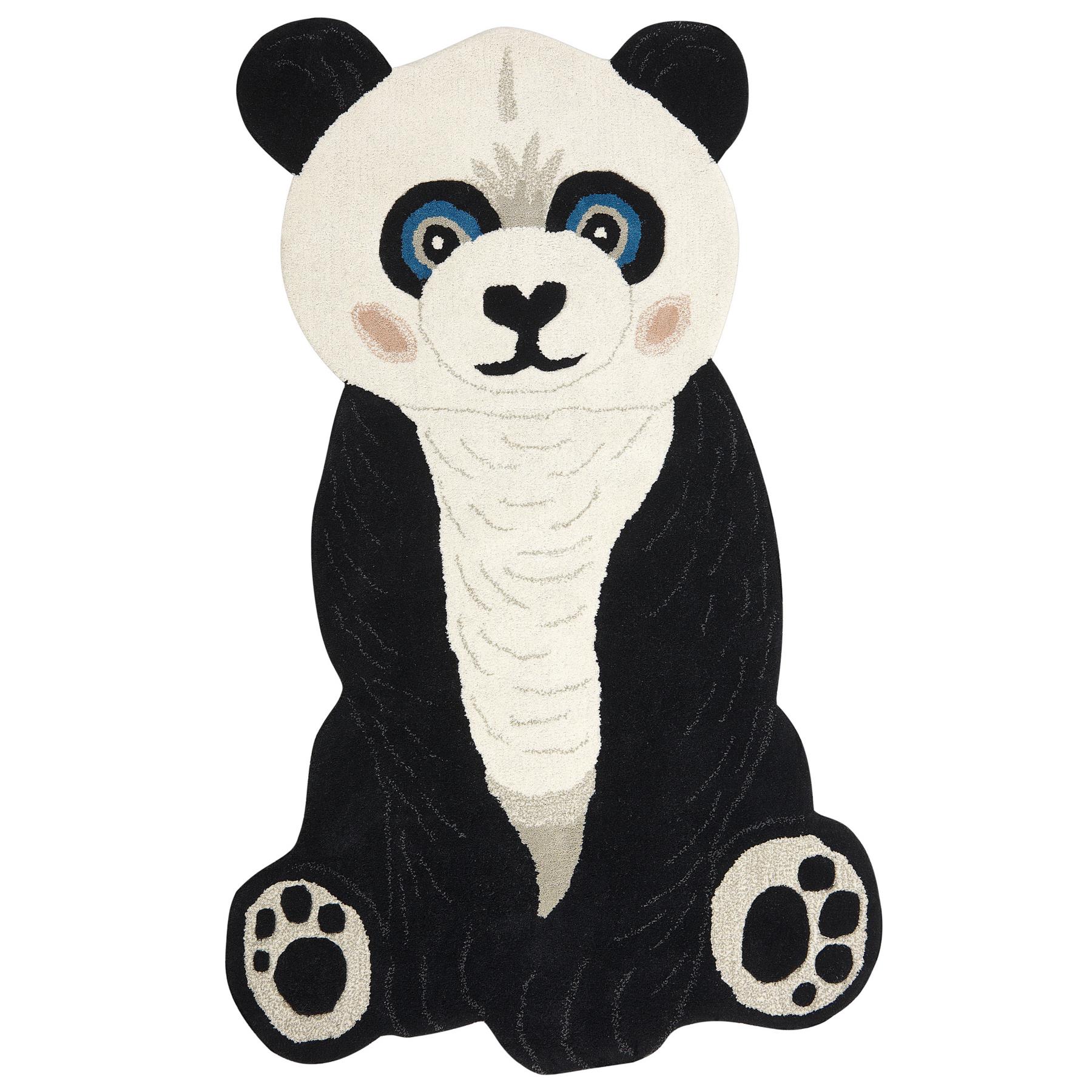 Beliani - JINGJING - Kindervloerkleed - Zwart|Wit - 100 x 160 cm - Wol