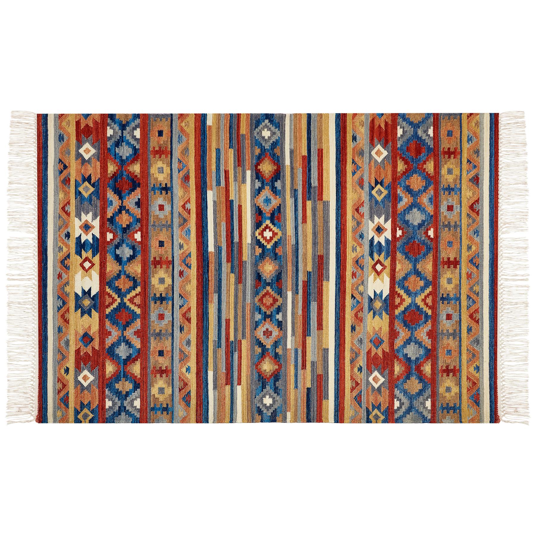 Beliani-NORAKERT-Kelim vloerkleed-Multicolor-200 x 300 cm-Wol