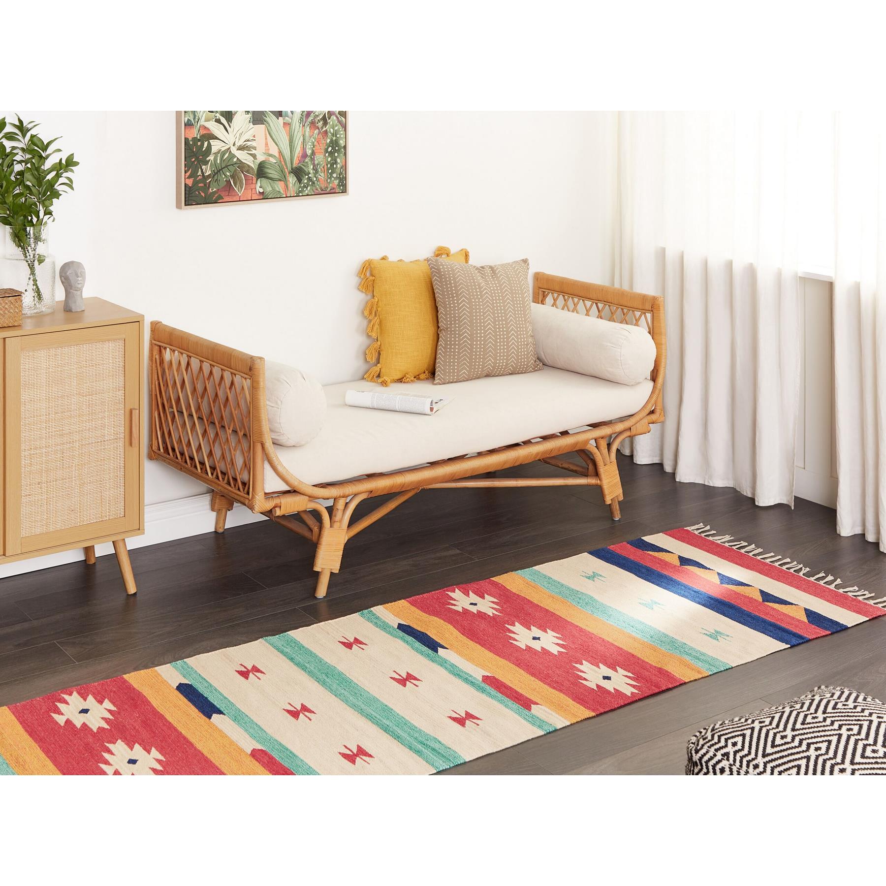 Beliani - MARGARA - Vloerkleed - Meerkleurig - 80 x 300 cm - Katoen