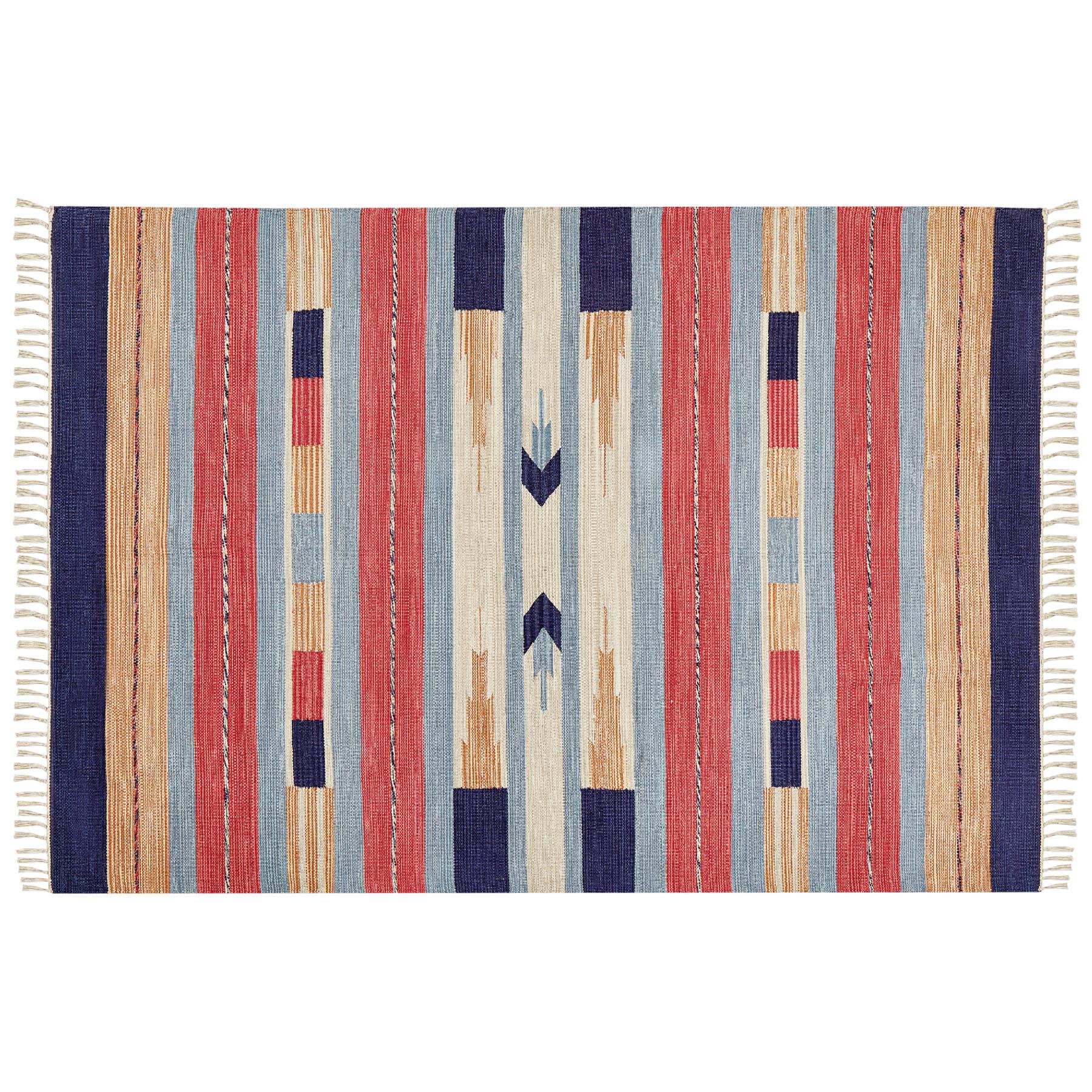 Beliani - GANDZAK - Vloerkleed - Meerkleurig - 140 x 200 cm - Katoen