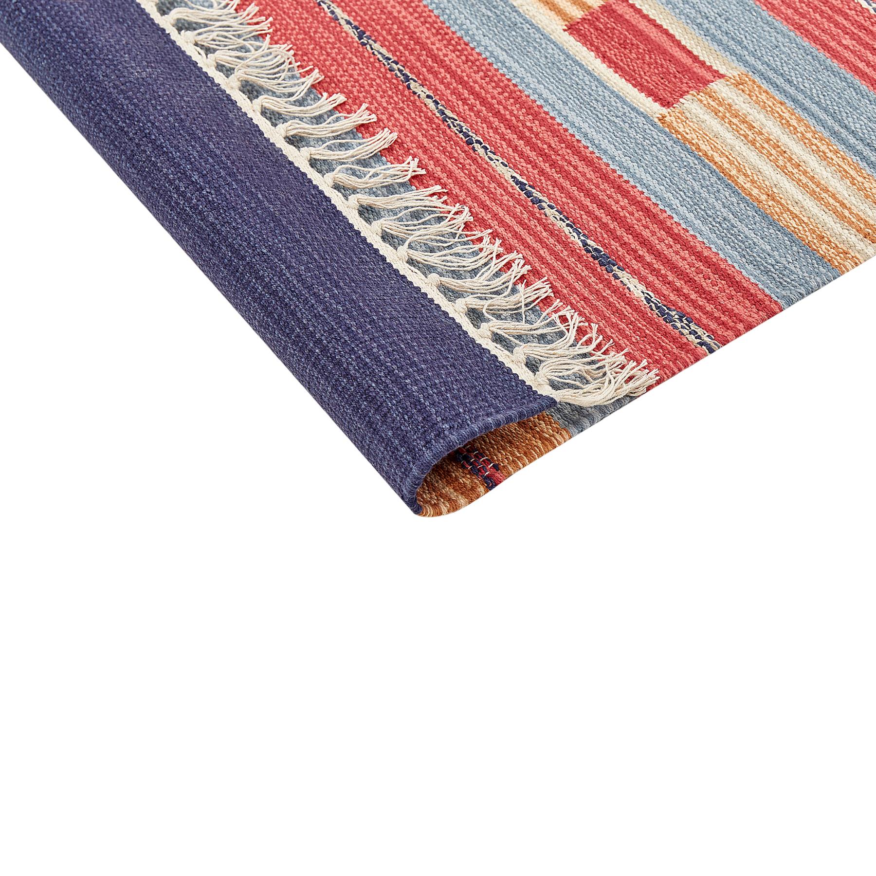 Beliani - GANDZAK - Vloerkleed - Meerkleurig - 140 x 200 cm - Katoen