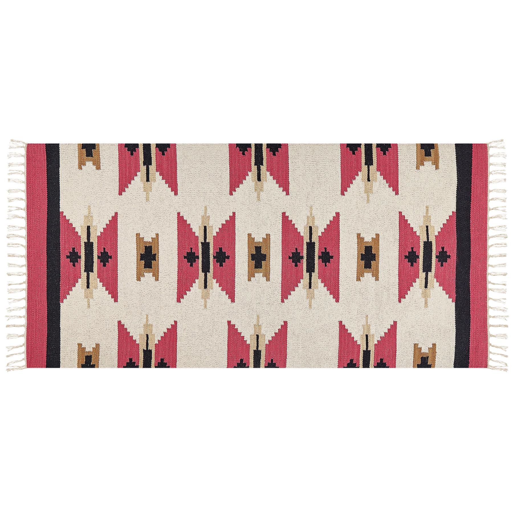 Beliani - GARNI - Vloerkleed - Meerkleurig - 80 x 150 cm - Katoen