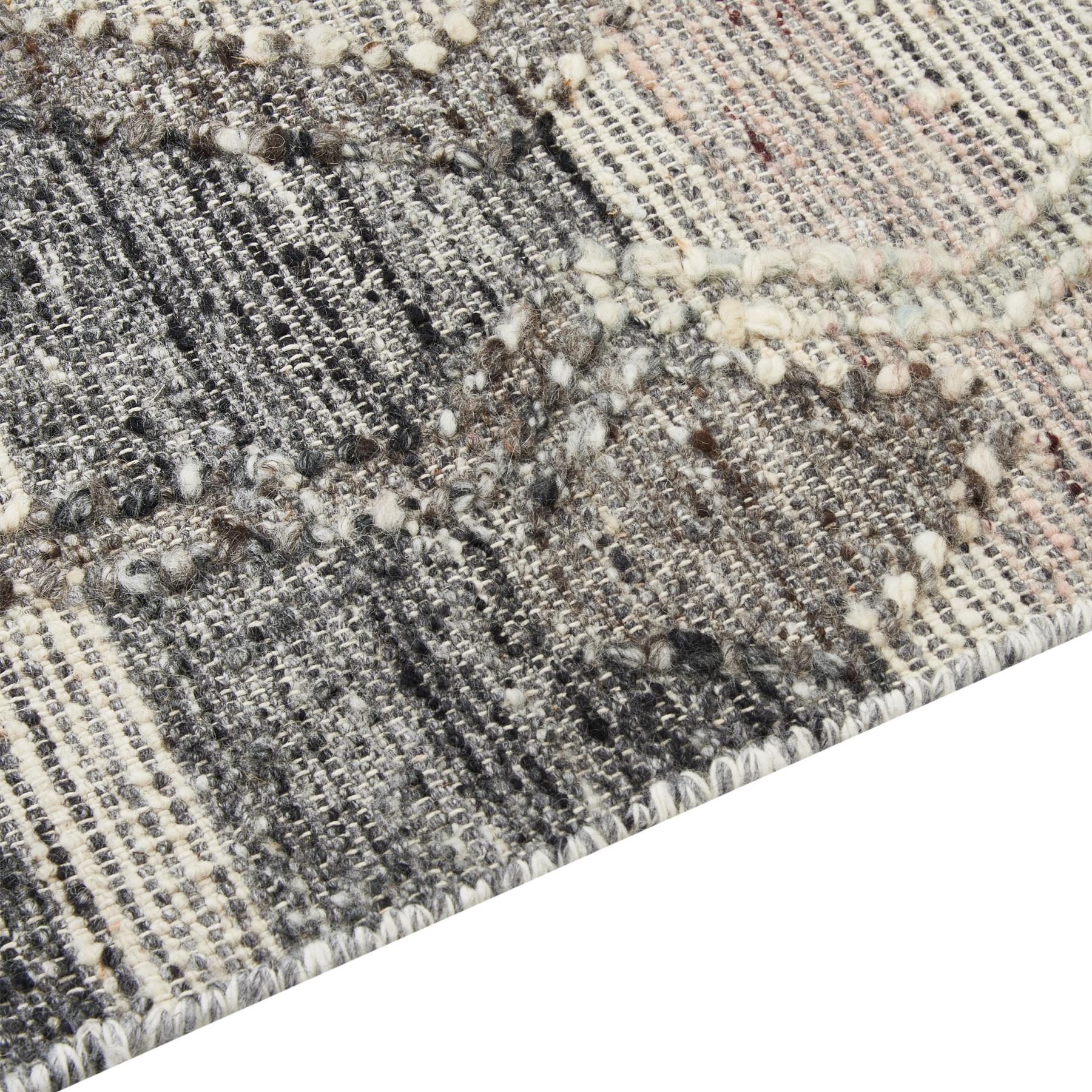 Beliani - ARATASHEN - Kelim vloerkleed - Grijs - 80 x 150 cm - Wol