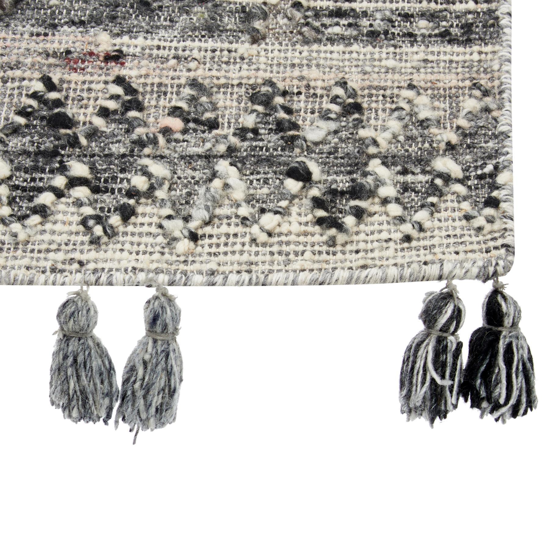 Beliani - ARATASHEN - Kelim vloerkleed - Grijs - 80 x 150 cm - Wol