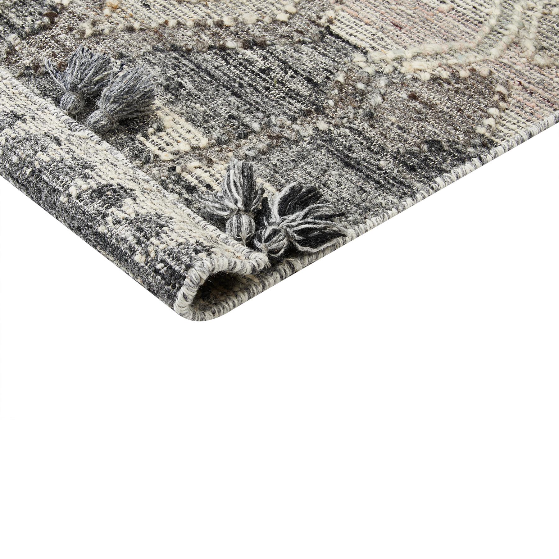 Beliani - ARATASHEN - Kelim vloerkleed - Grijs - 80 x 150 cm - Wol