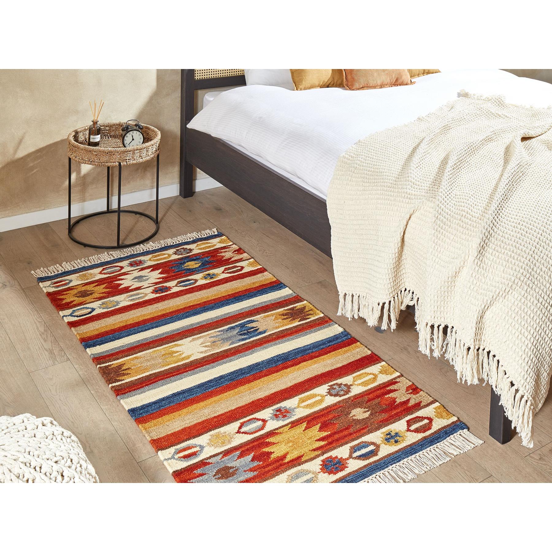 Beliani - JRARAT - Kelim vloerkleed - Multicolor - 80 x 150 cm - Wol
