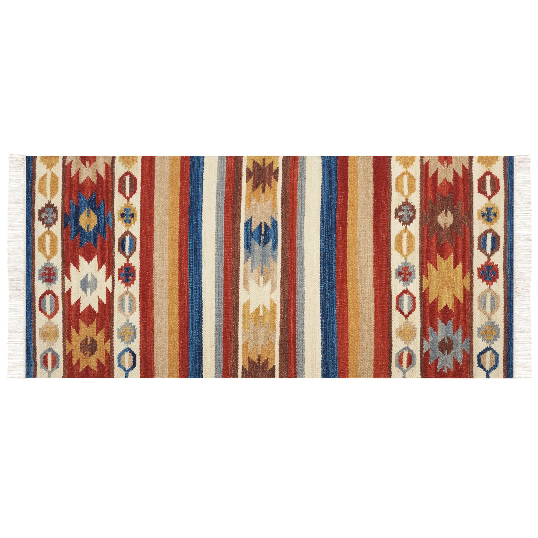 Beliani - JRARAT - Kelim vloerkleed - Multicolor - 80 x 150 cm - Wol