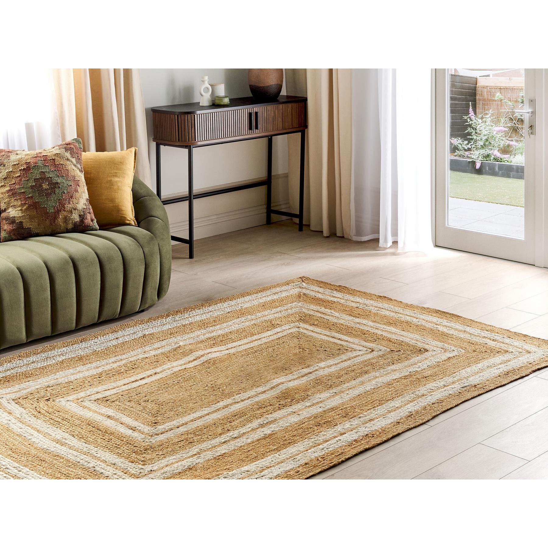 Beliani - ELMALI - Laagpolig vloerkleed - Beige - 160 x 230 cm - Jute