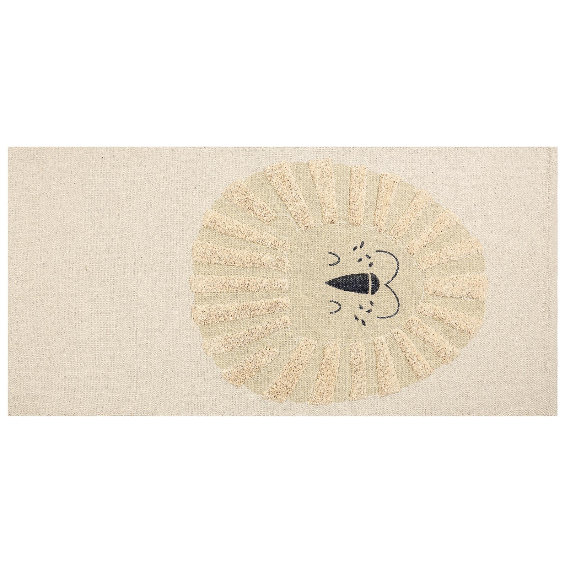 Beliani - BALARI - Vloerkleed - Beige - Katoen