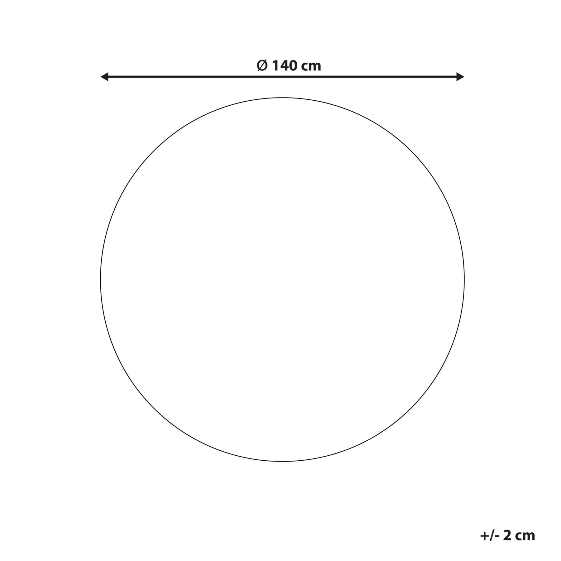 Beliani - YAYALAR - Laagpolig vloerkleed - Beige|Wit - ø 140 cm - Jute