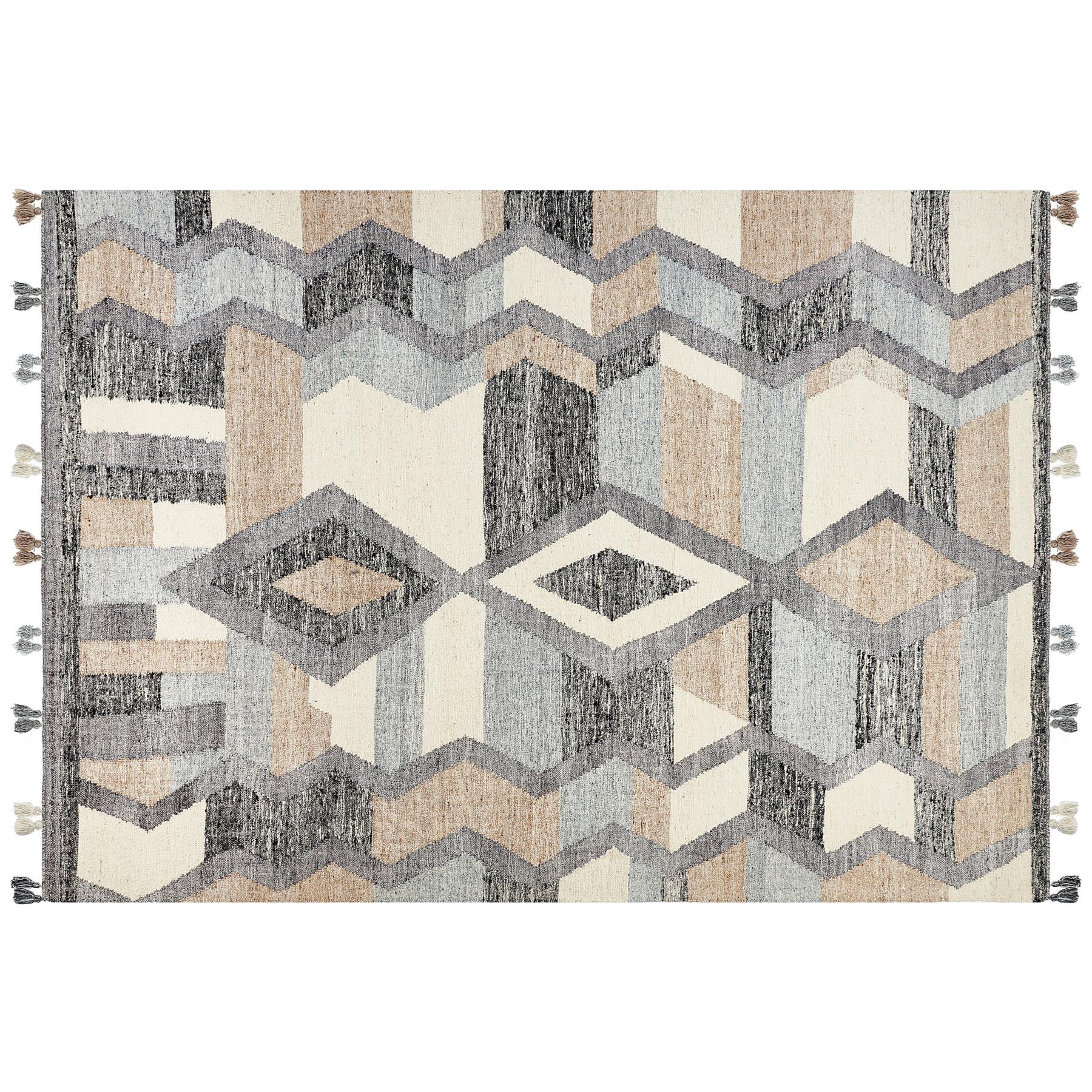 Beliani-AYGEZARD-Kelim vloerkleed-Multicolor-200 x 300 cm-Wol