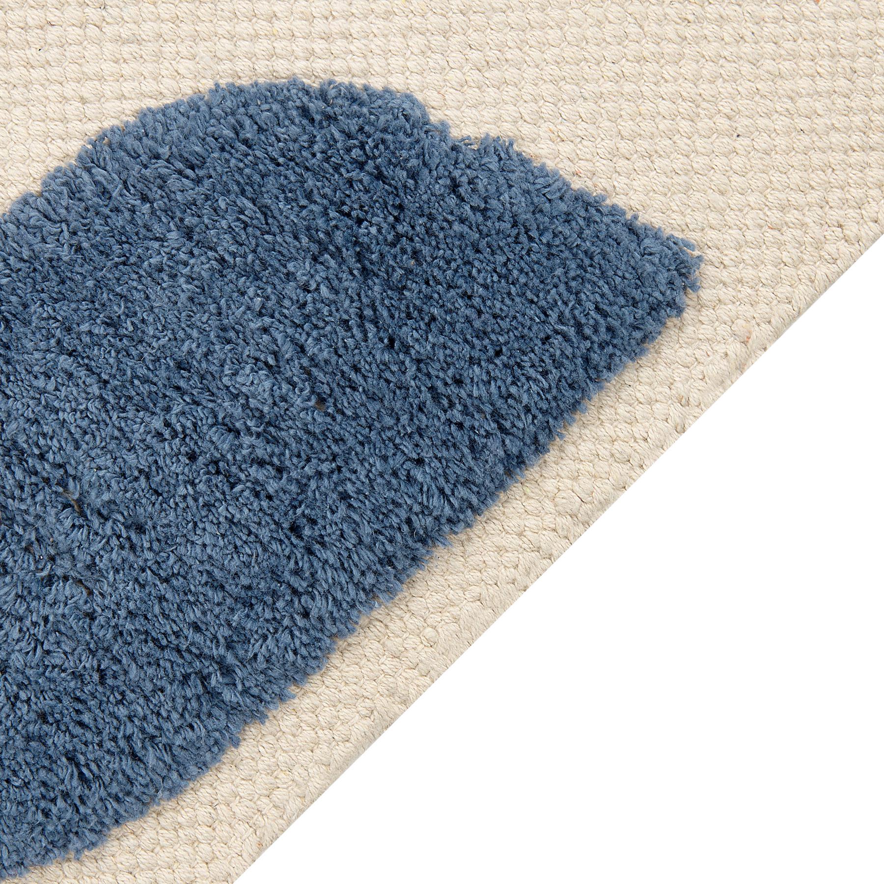 Beliani - SELAI - Vloerkleed - Beige|Blauw - Katoen