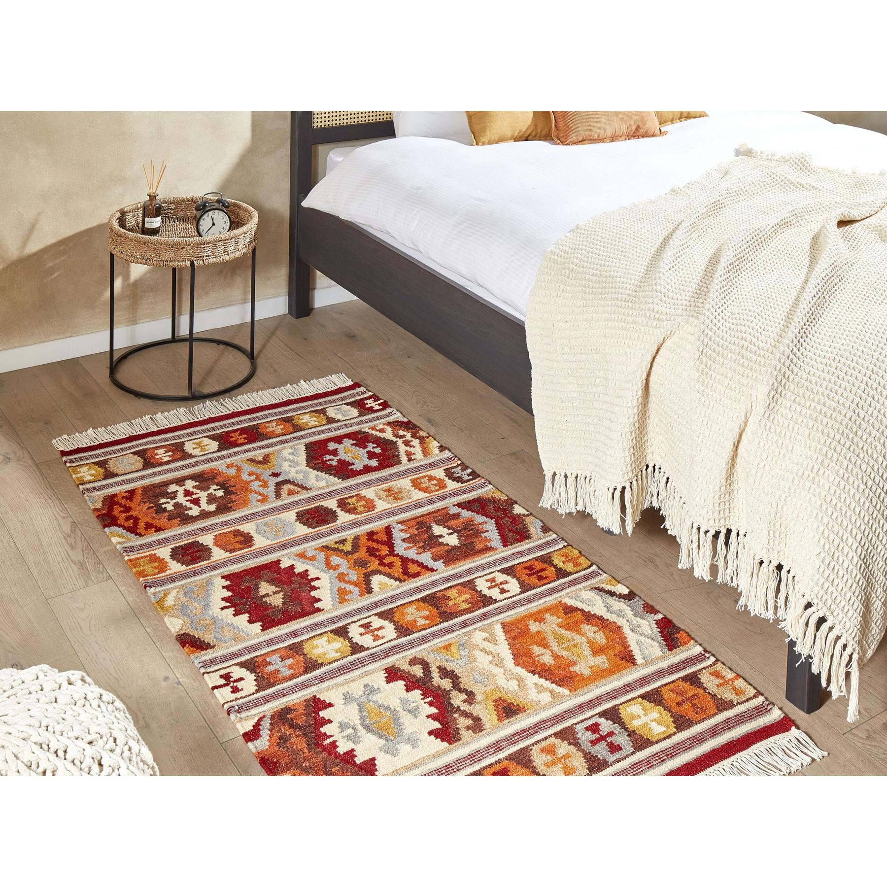 Beliani - AYGAVAN - Kelim vloerkleed - Multicolor - 80 x 150 cm - Wol