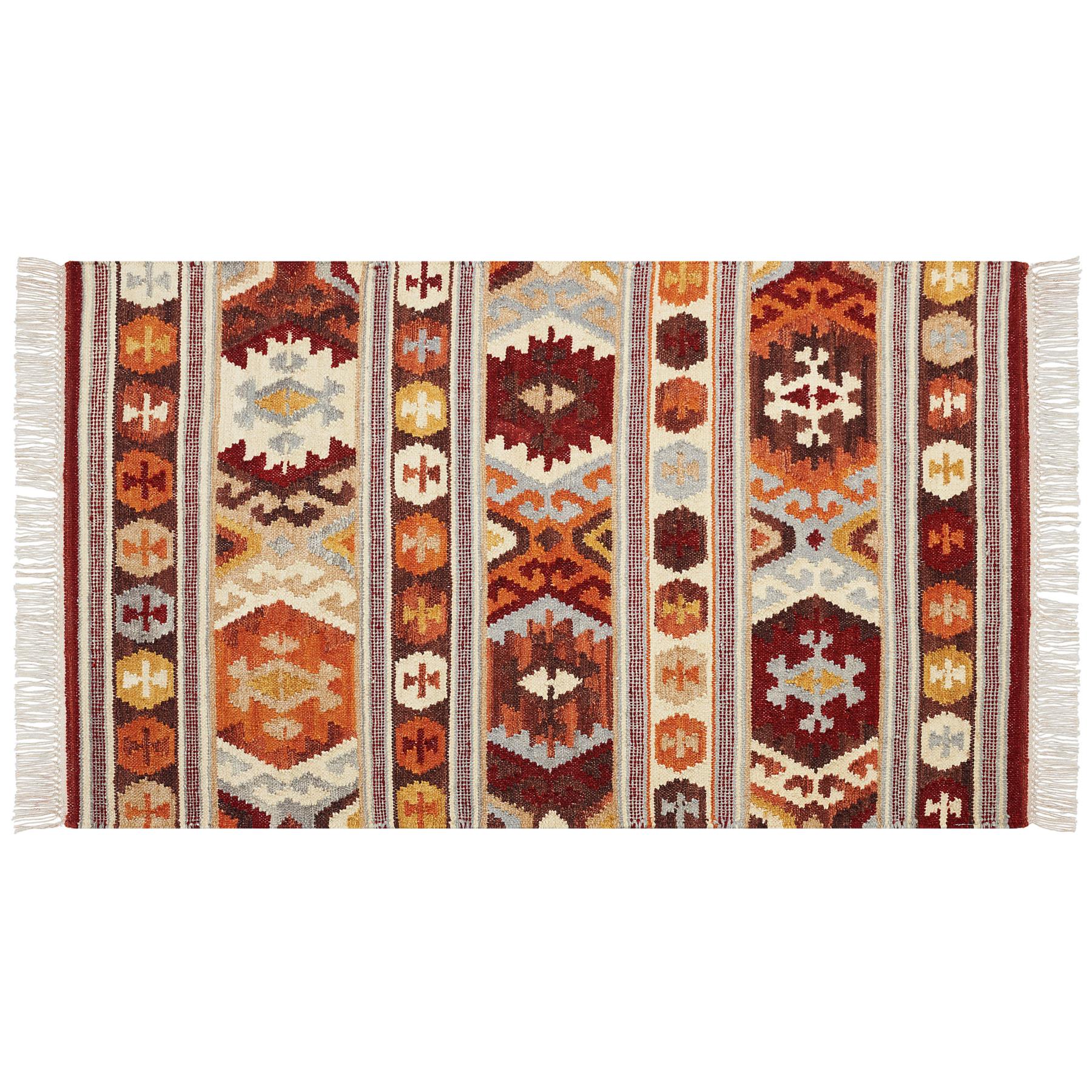 Beliani - AYGAVAN - Kelim vloerkleed - Multicolor - 80 x 150 cm - Wol