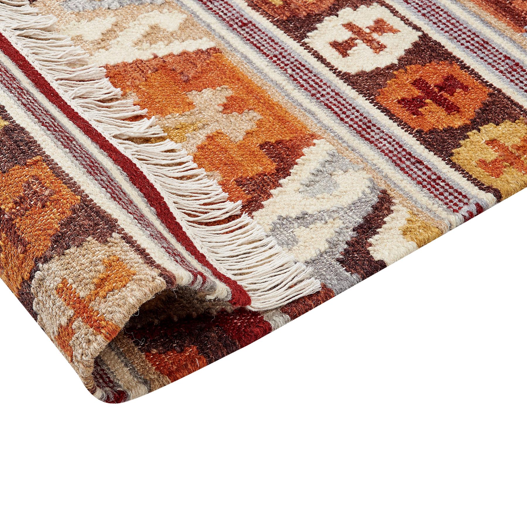 Beliani - AYGAVAN - Kelim vloerkleed - Multicolor - 80 x 150 cm - Wol