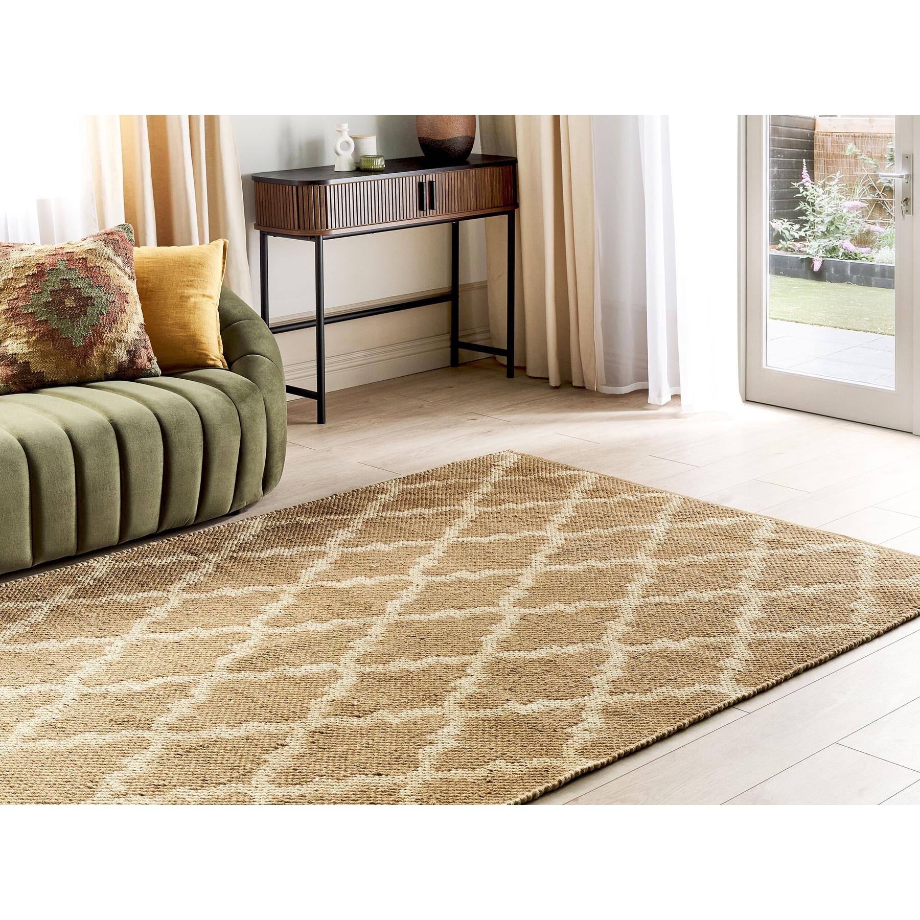 Beliani - MERMER - Laagpolig vloerkleed - Beige - 160 x 230 cm - Jute
