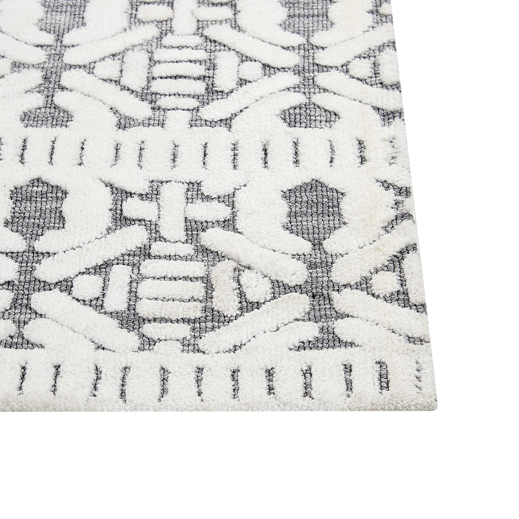 Beliani - SIBI - Vloerkleed - Wit|Grijs - 300 x 400 cm - Polyester