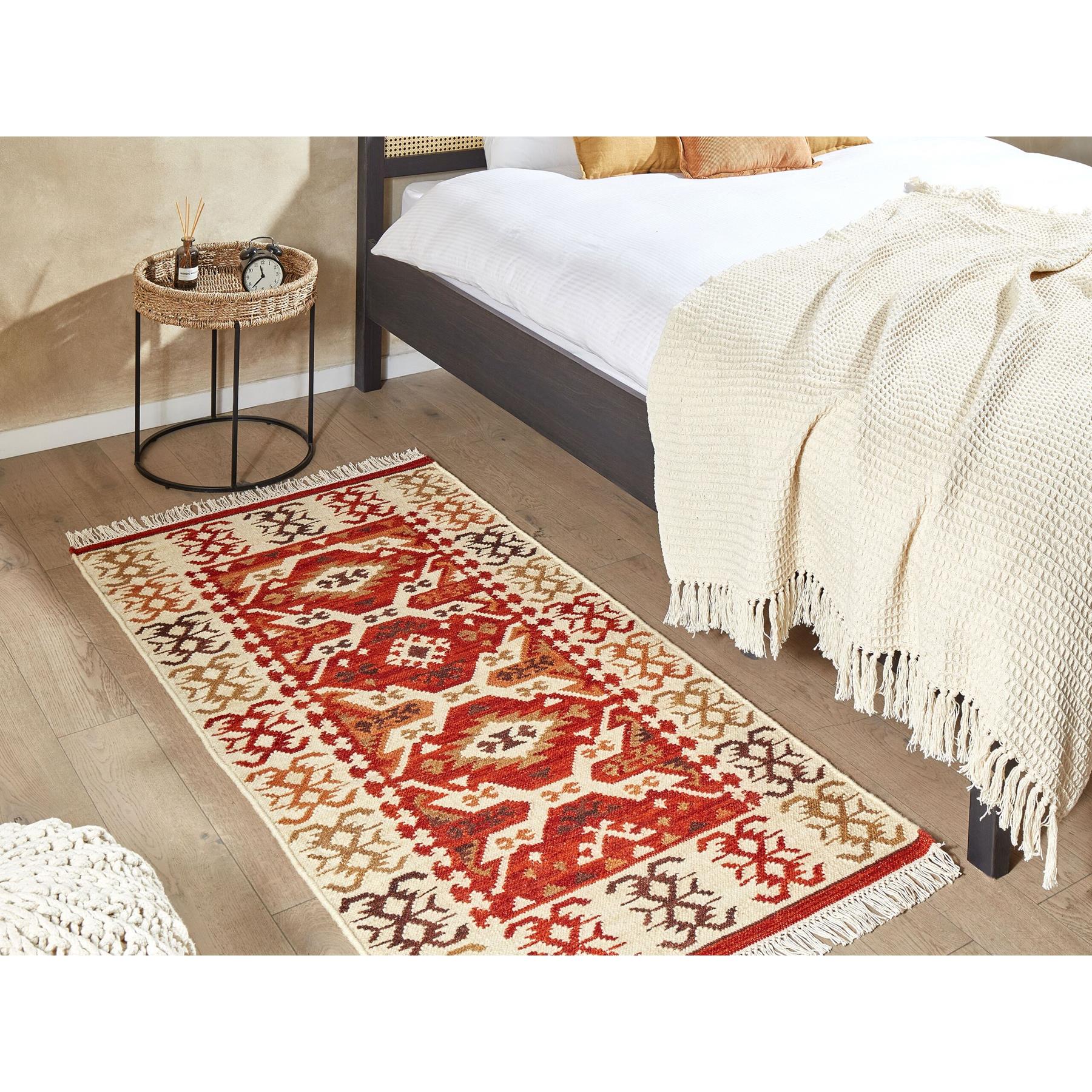 Beliani - VOSKEVAZ - Kelim vloerkleed - Multicolor - 80 x 150 cm - Wol