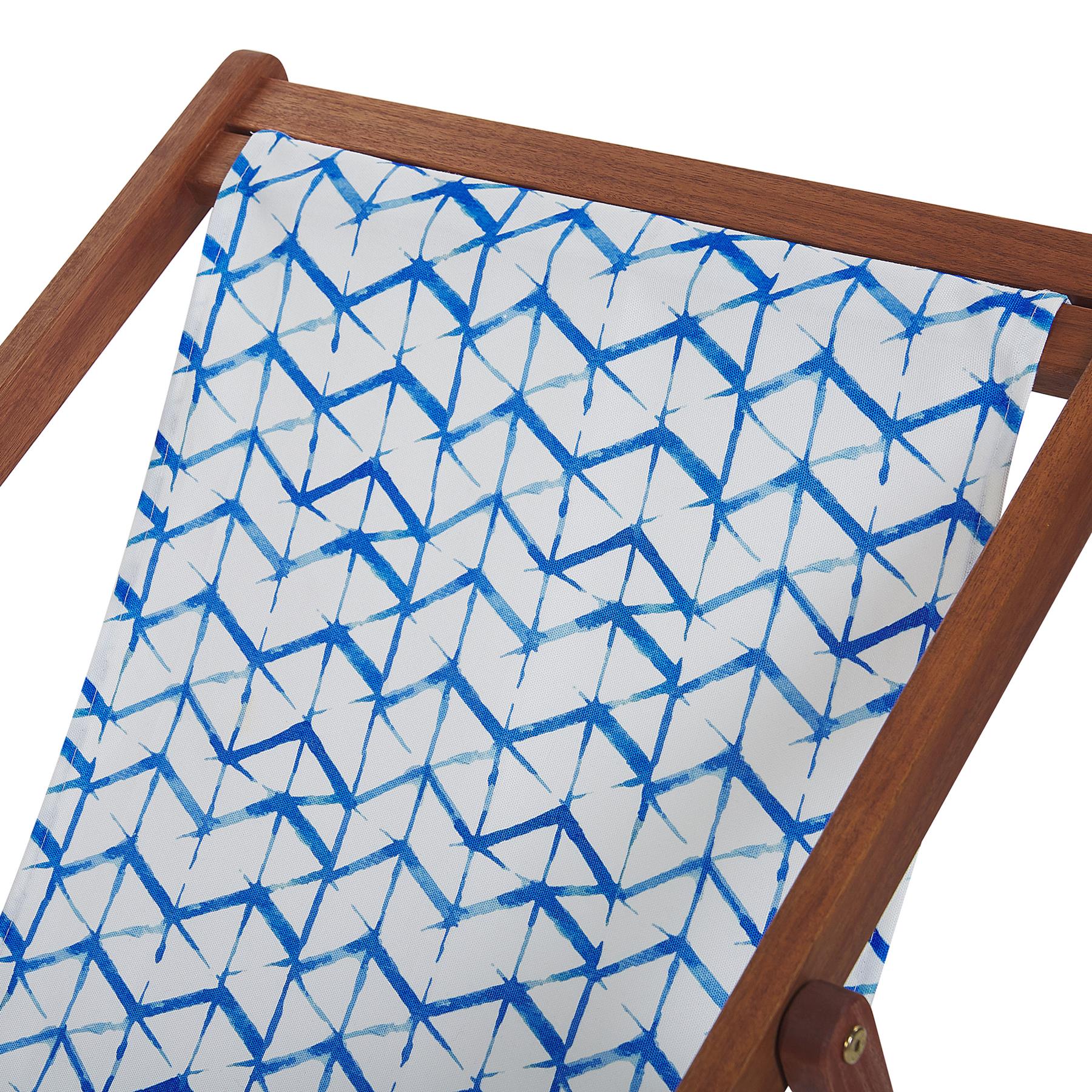 Beliani - ANZIO|AVELLINO - Ligstoel doek set van 2 - Blauw - Polyester