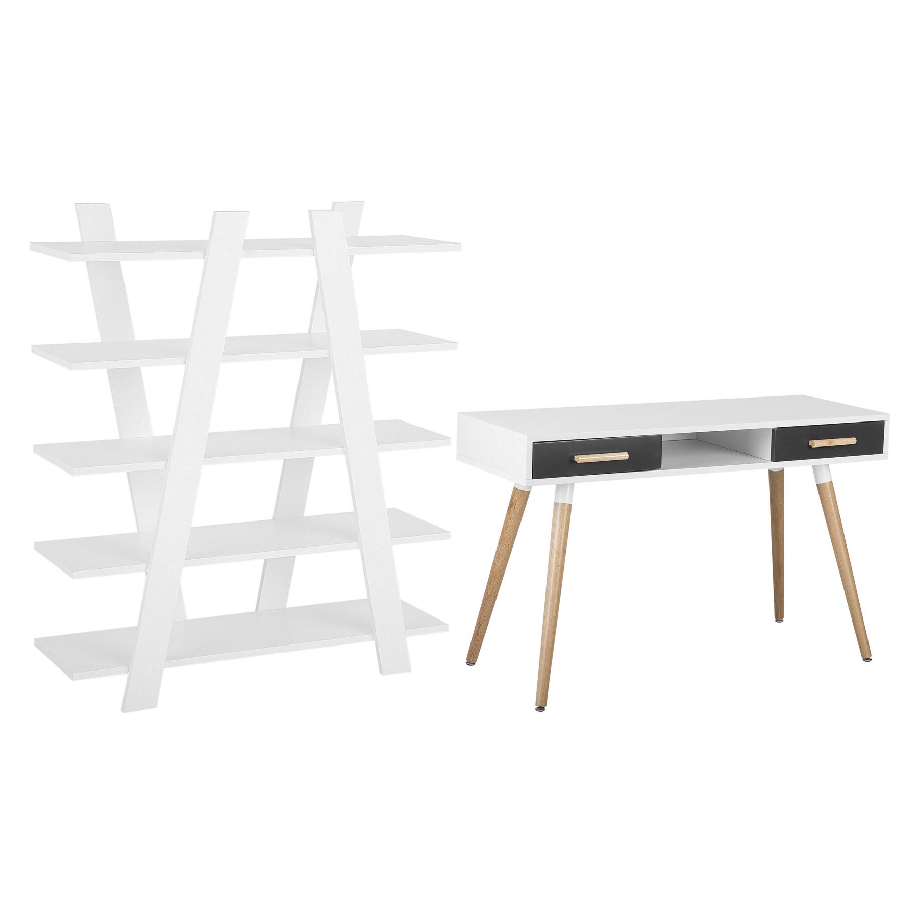 Beliani - ESCALANTE|FRISCO - Bureauset - Donkergrijs - MDF