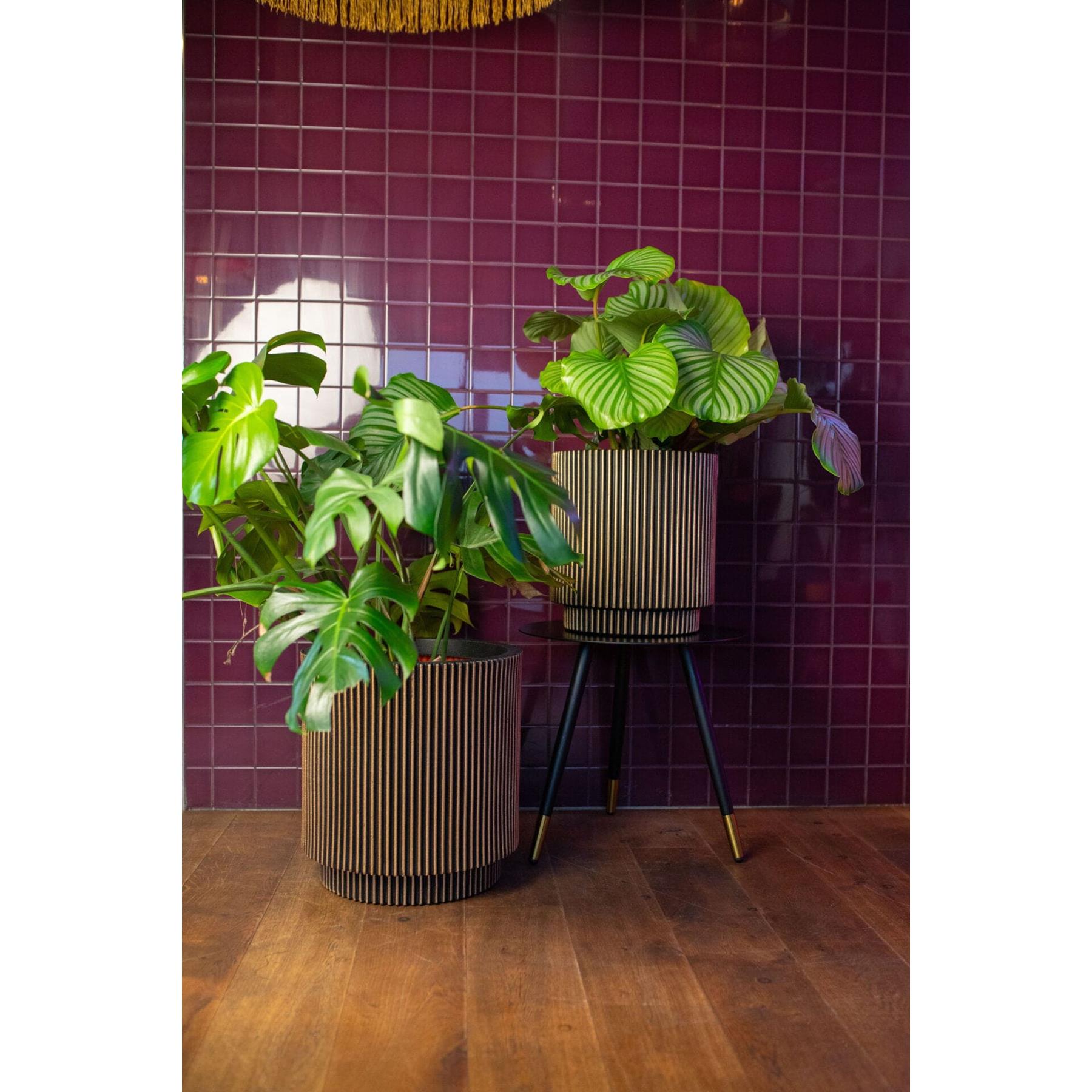 Capi Europe Vaas cilinder Groove NL - 41x43 - Zwart
