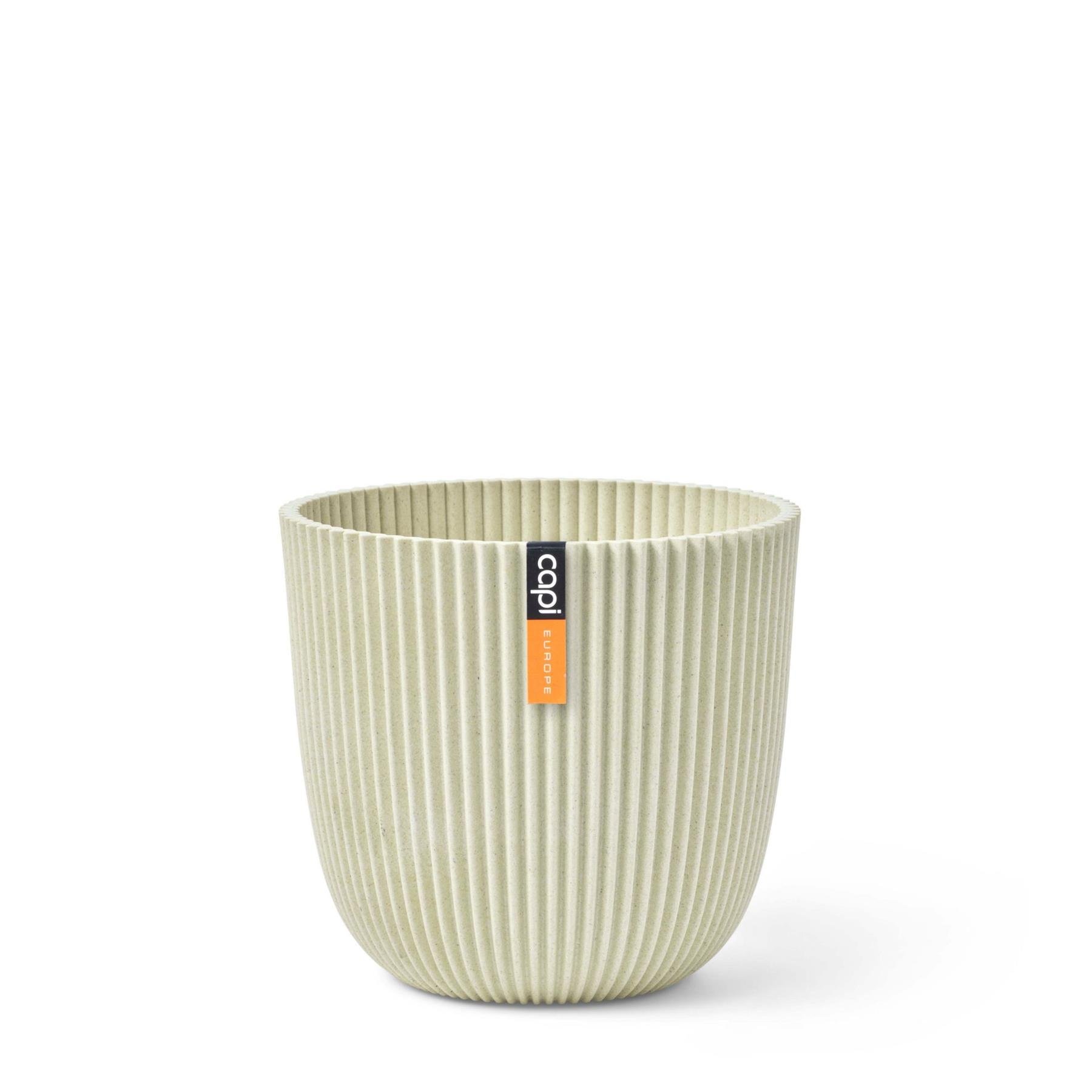 Capi Europe Bloempot bol Groove 'made with' zaagsel beige - 17x15 - Zaagsel beige