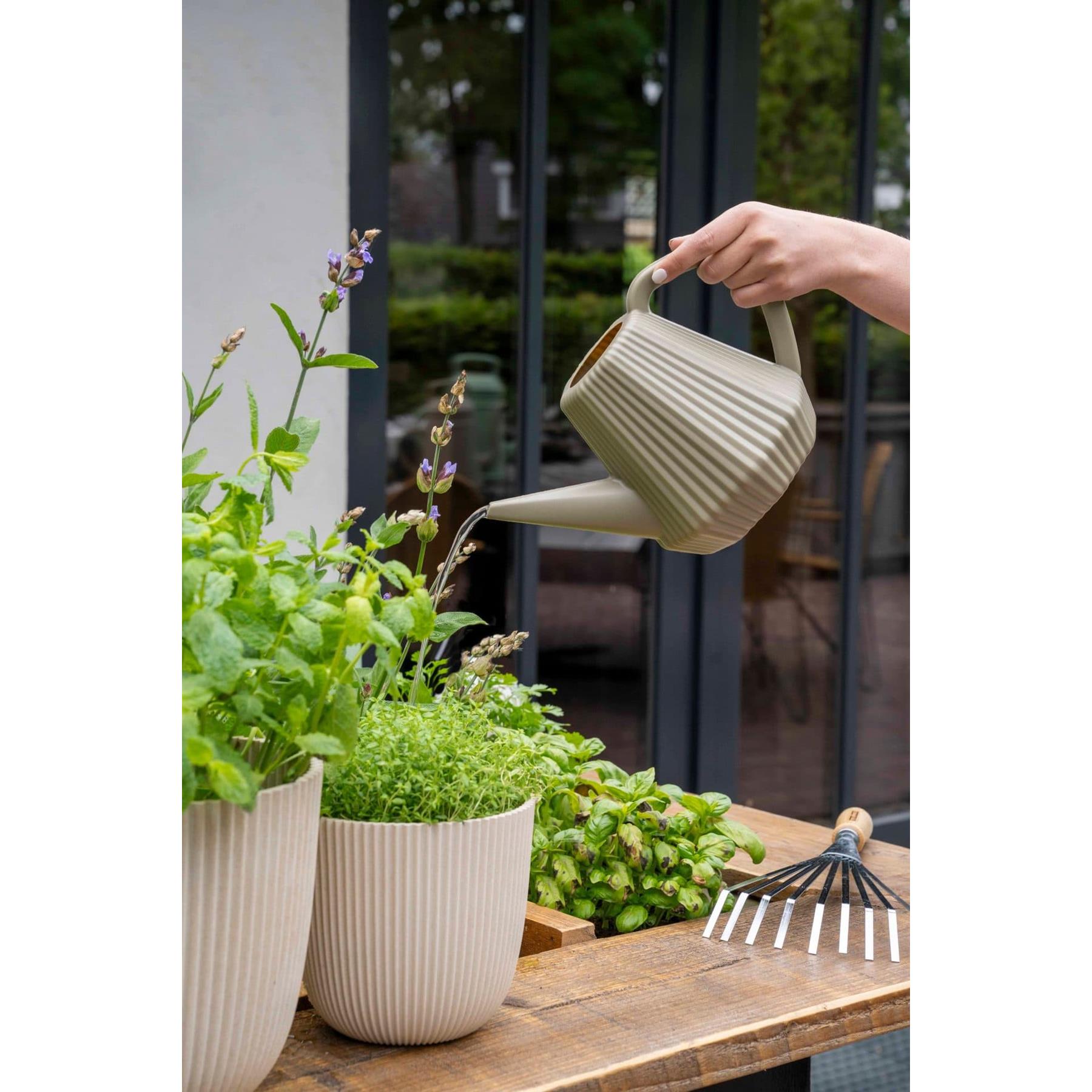 Capi Europe Bloempot bol Groove 'made with' zaagsel beige - 17x15 - Zaagsel beige