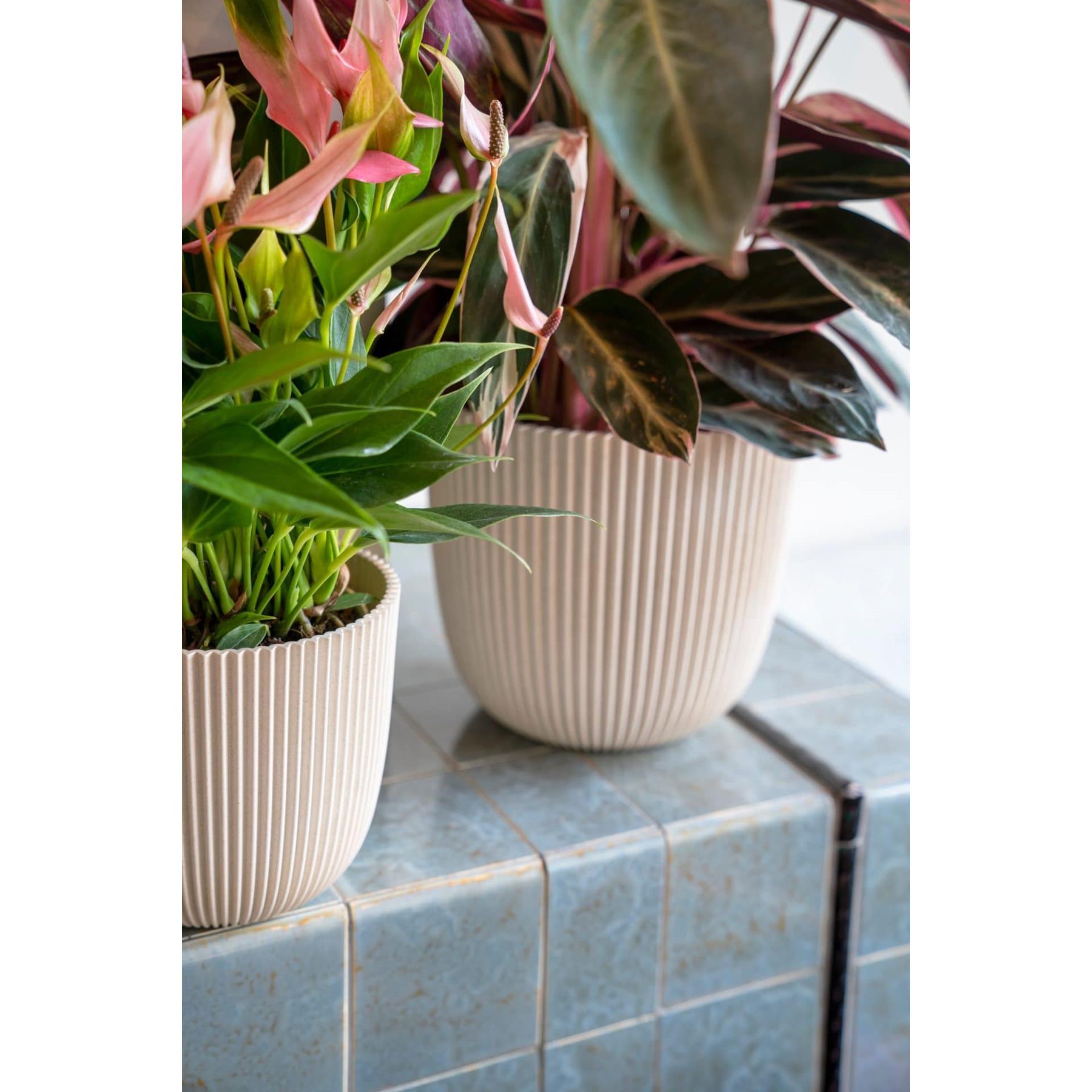 Capi Europe Bloempot bol Groove 'made with' zaagsel beige - 17x15 - Zaagsel beige