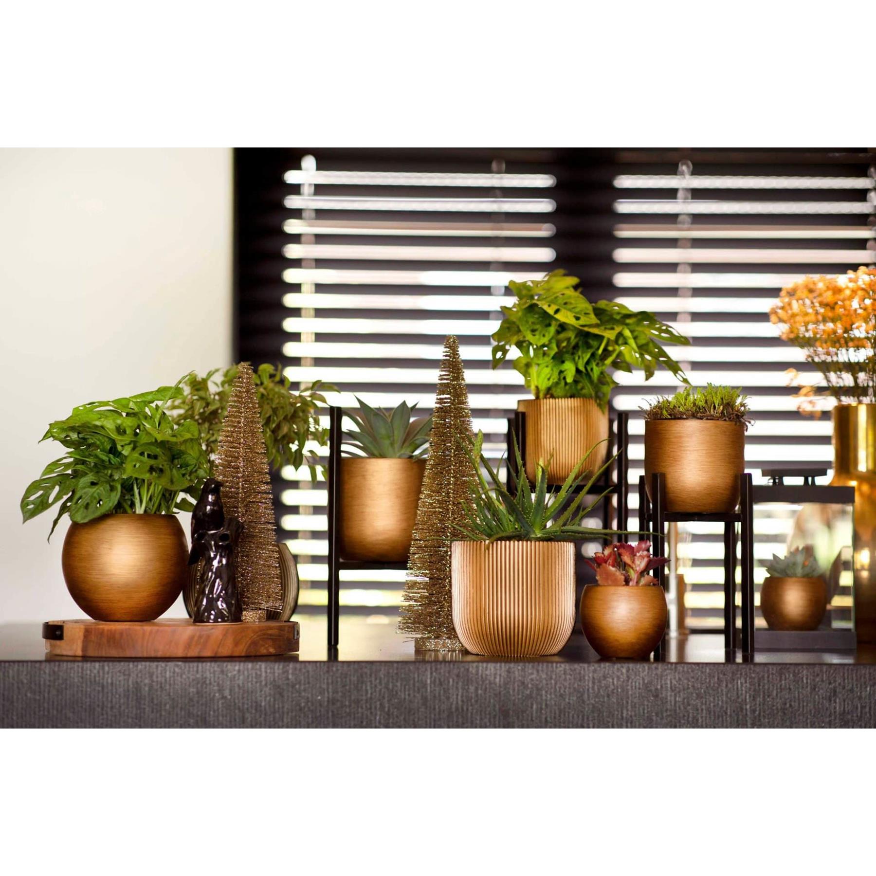 Capi Europe Vaas bol Retro Gold & Copper - 10x9 - Koper