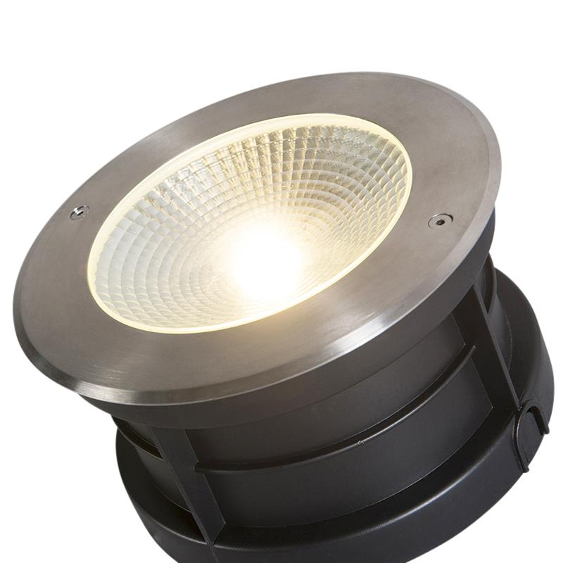QAZQA Moderne grondspot staal incl. LED 20W - Bridge