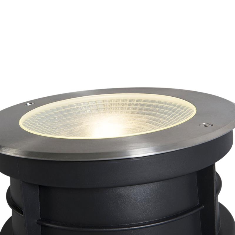 QAZQA Moderne grondspot staal incl. LED 20W - Bridge