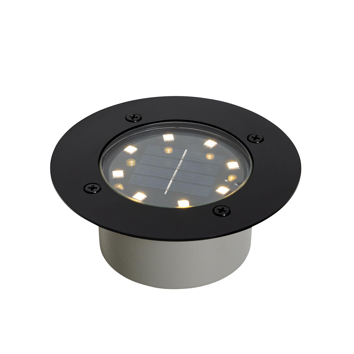 QAZQA Set van 6 grondspots zwart incl. LED IP65 Solar - Terry