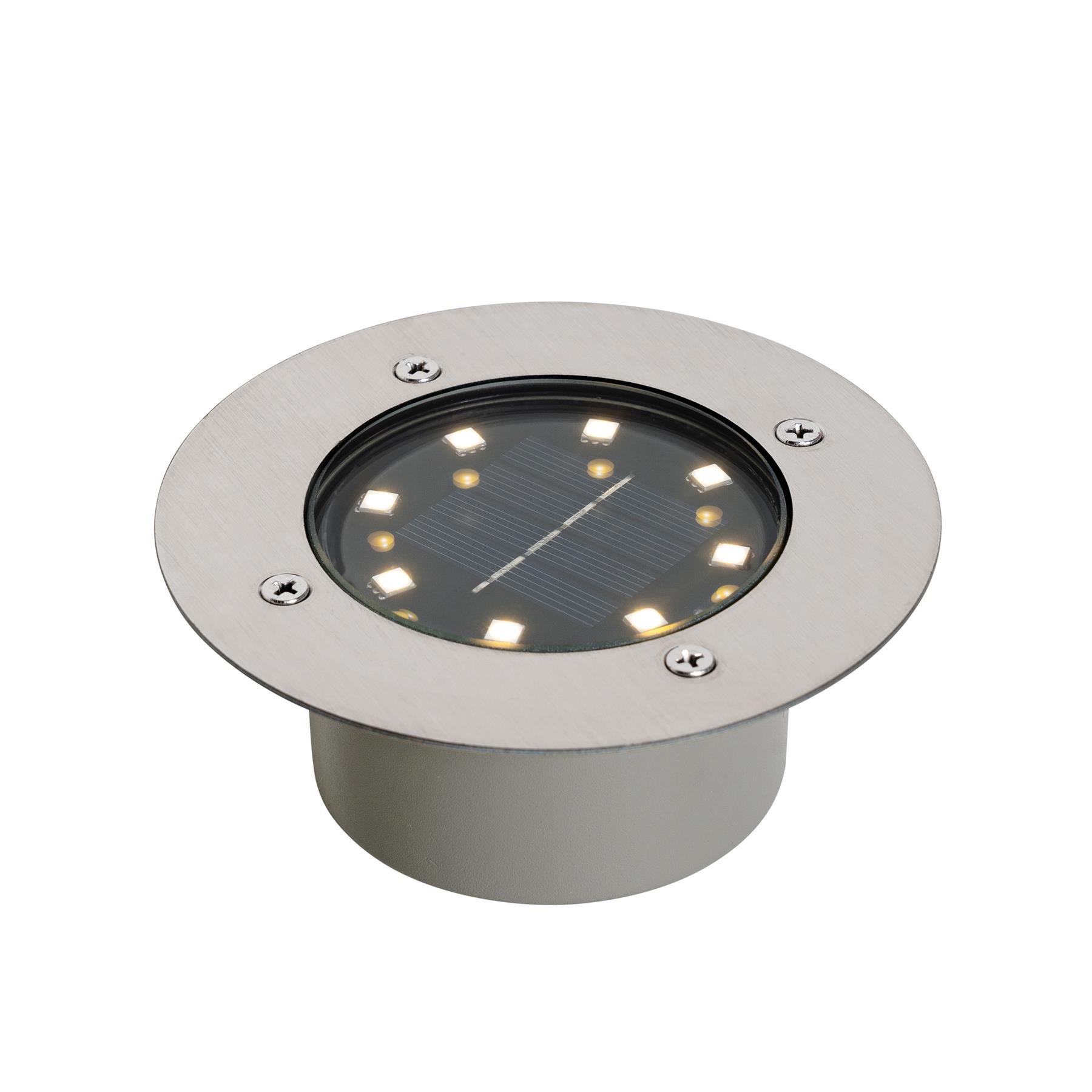 QAZQA Moderne grondspot staal incl. LED IP65 Solar - Terry