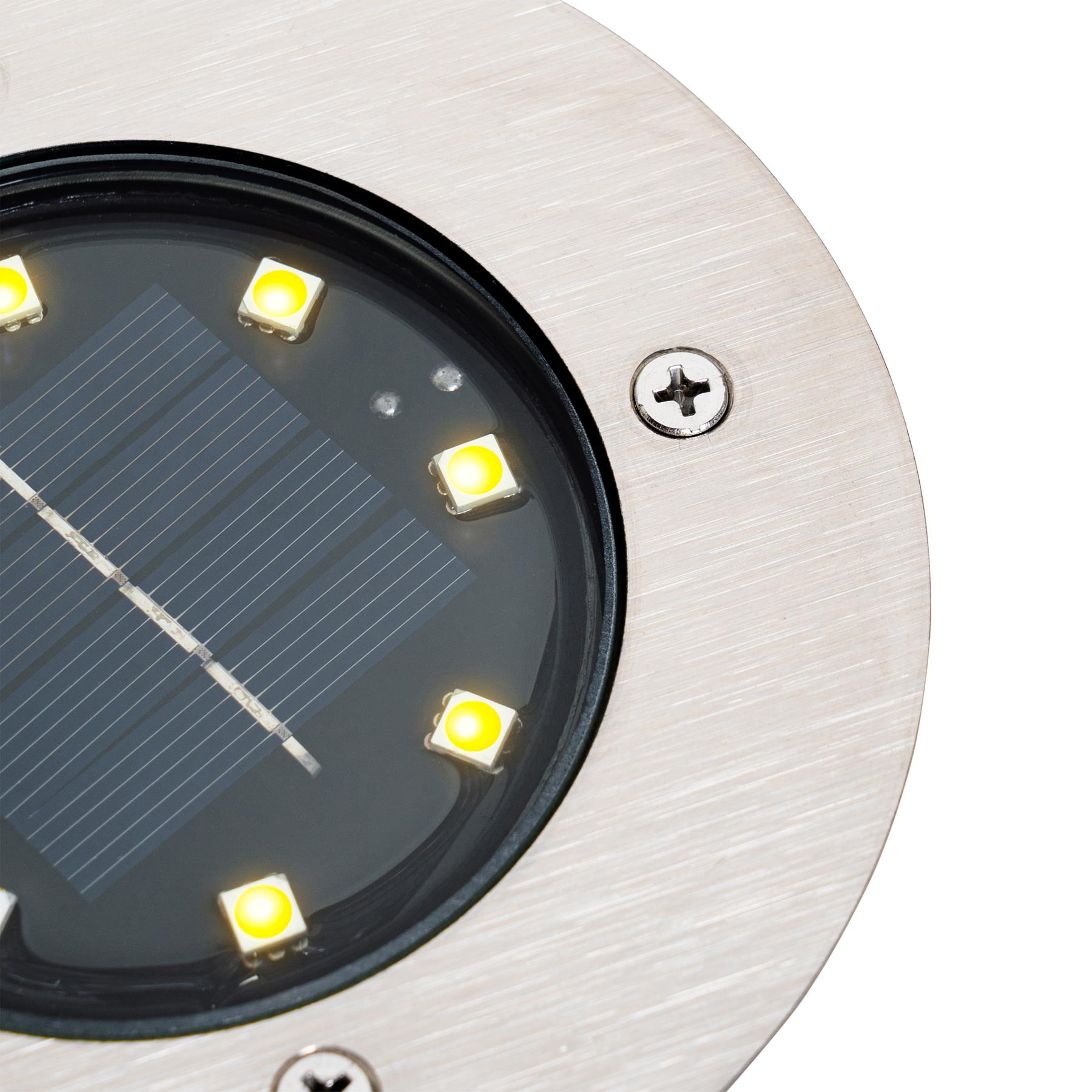 QAZQA Moderne grondspot staal incl. LED IP65 Solar - Terry