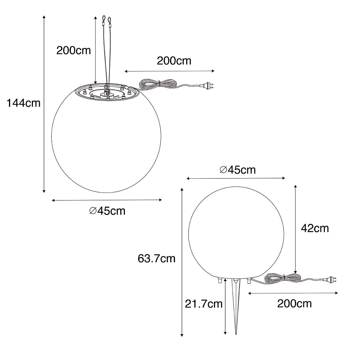 QAZQA Moderne buiten hanglamp wit 45 cm IP44 - Nura