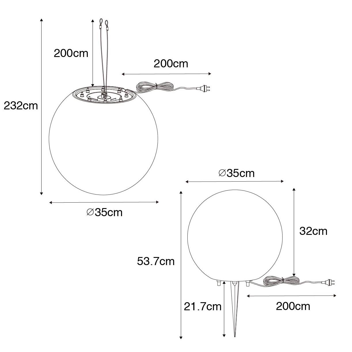QAZQA Moderne buiten hanglamp grijs 35 cm IP44 - Nura