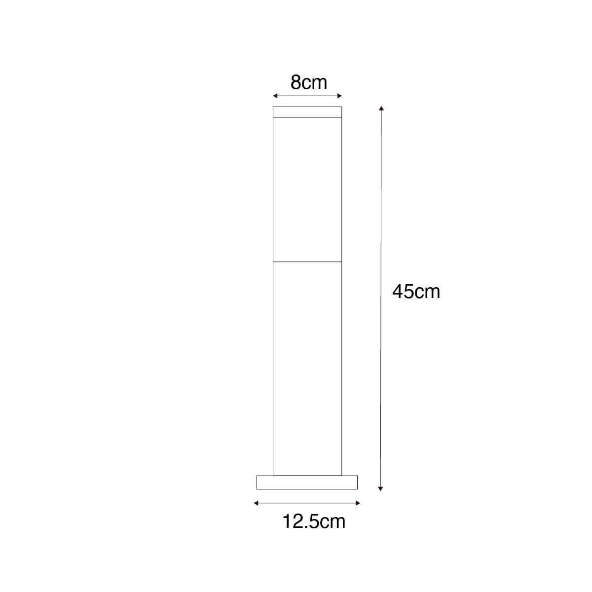 QAZQA Moderne buitenlamp paal donkergrijs met smoke 45 cm - Malios