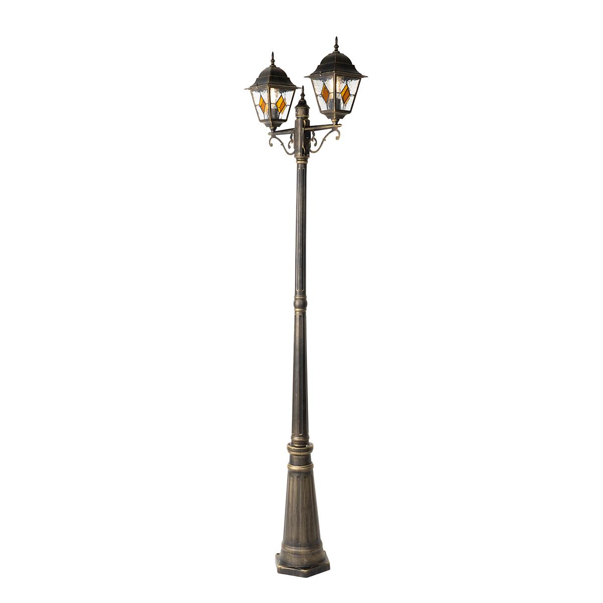 QAZQA Vintage buiten lantaarn antiek goud 240 cm 2-lichts - Antigua