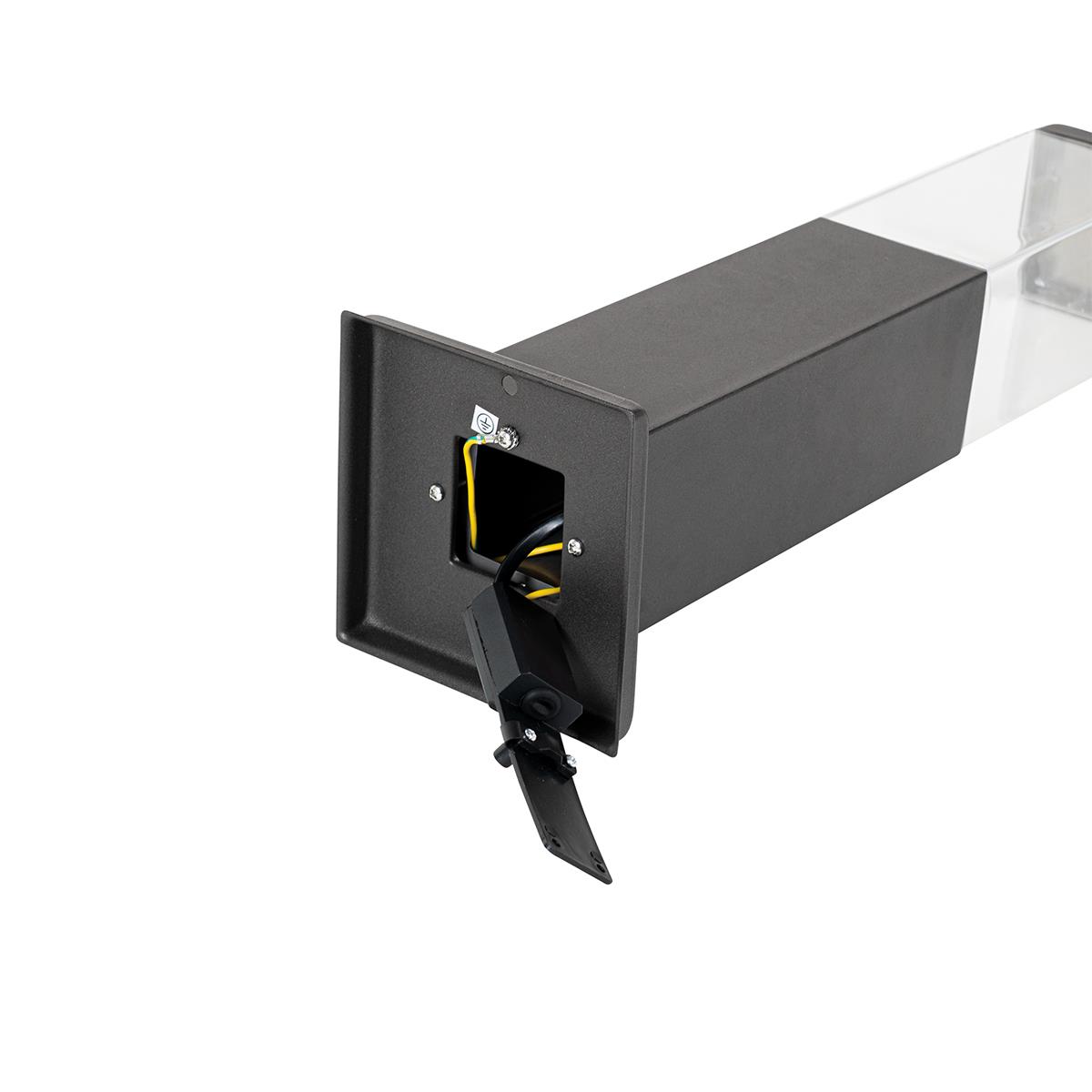 QAZQA Moderne buitenlamp paal donkergrijs met smoke 45 cm - Malios