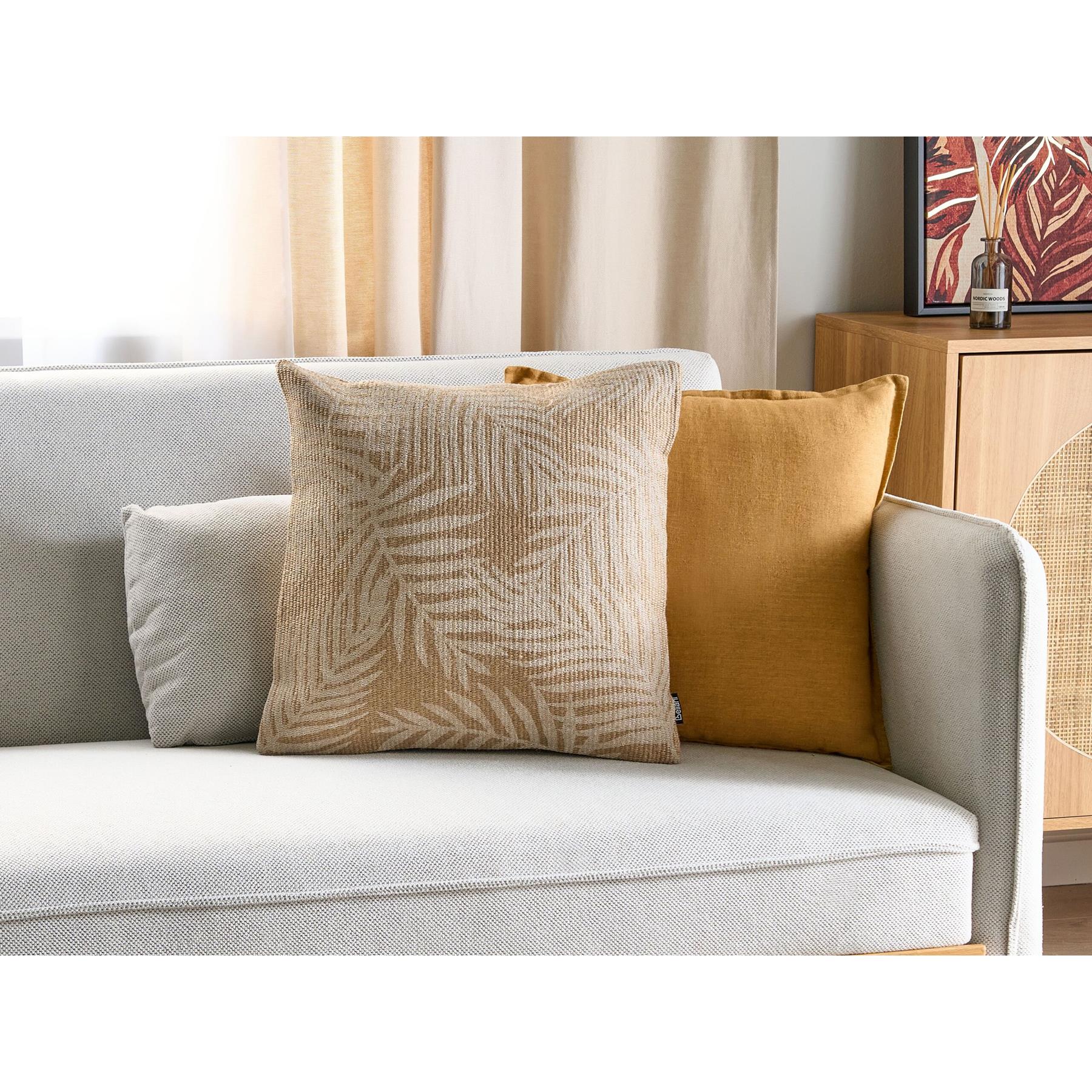 Beliani - RUBUS - Sierkussen - Beige - Jute