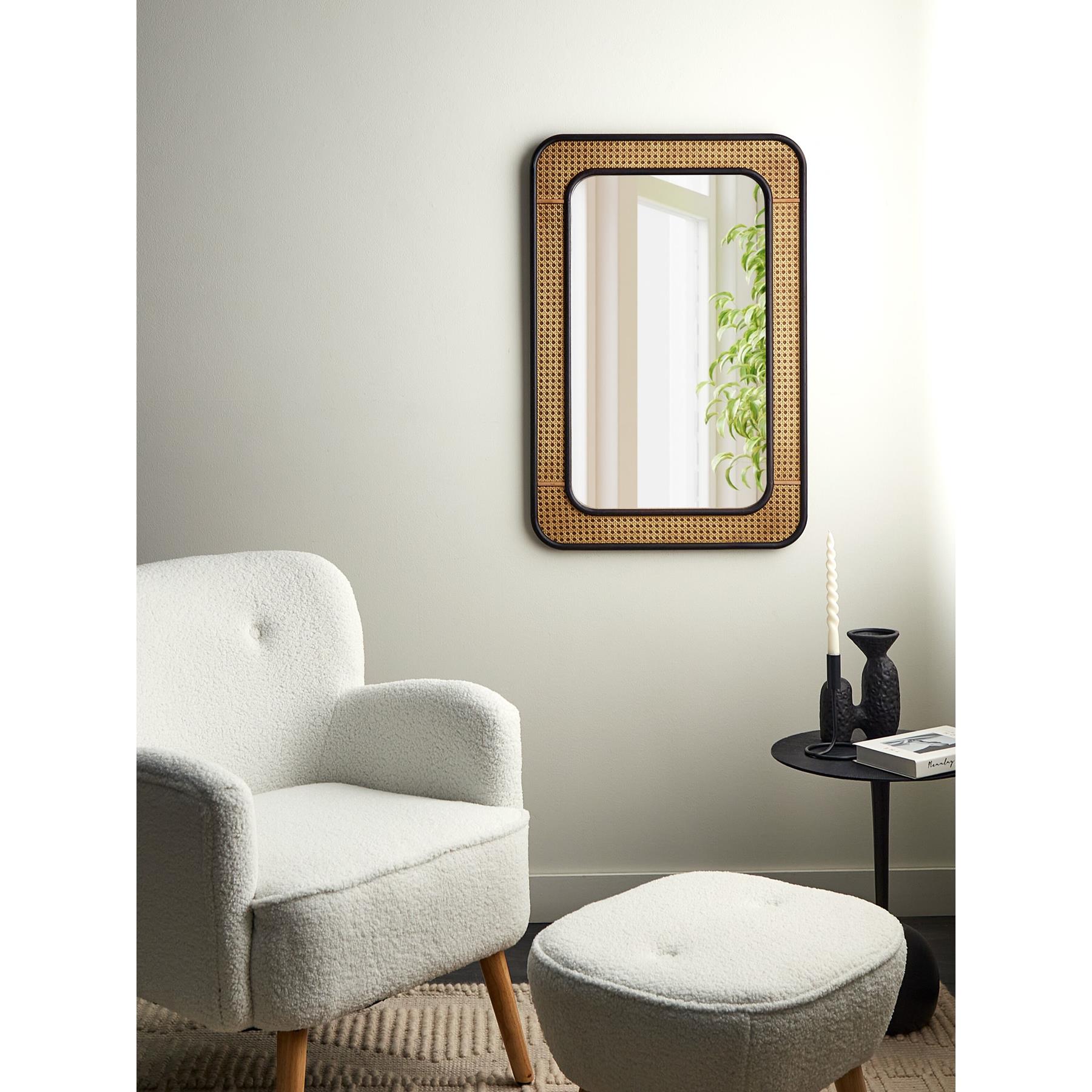 Beliani - BERNAS - Wandspiegel - Zwart - MDF