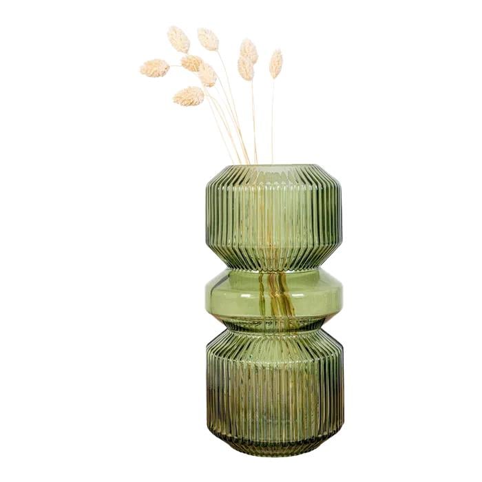 Artichok Rianne glazen vaas groen - 12 x 24,5 cm