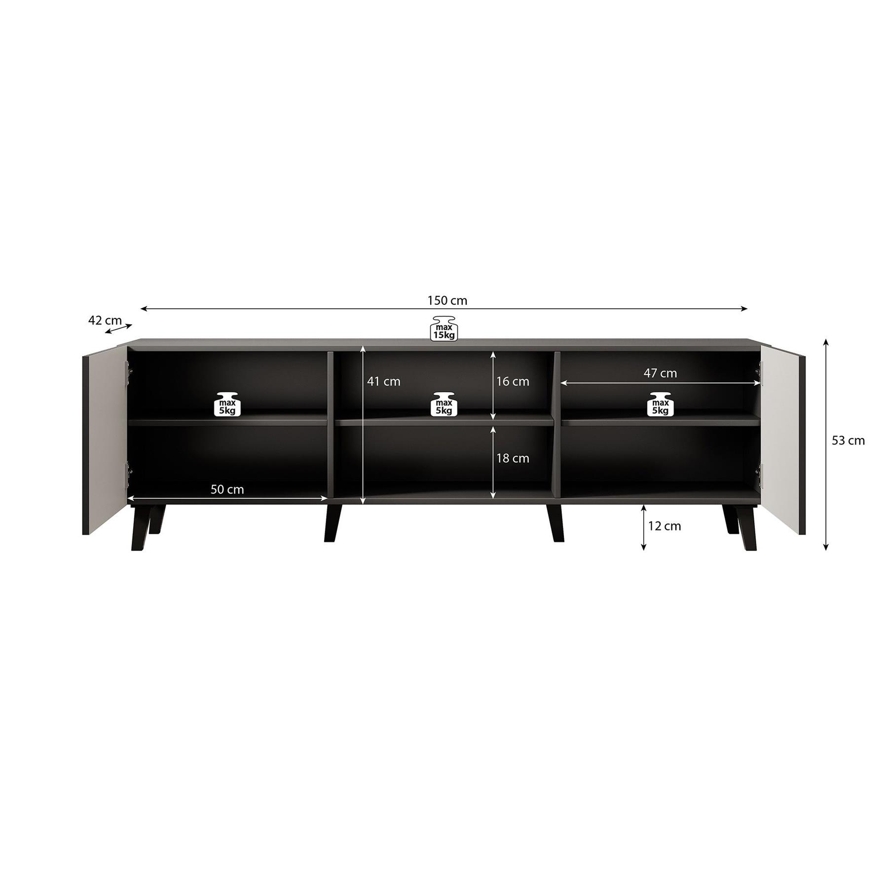 Meubella TV-Meubel Vintar - Eiken - 150 cm