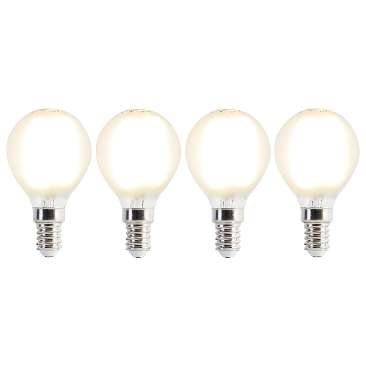 LUEDD Set van 4 E14 LED lampen P45 mat 3,5W 360 lm 2700K