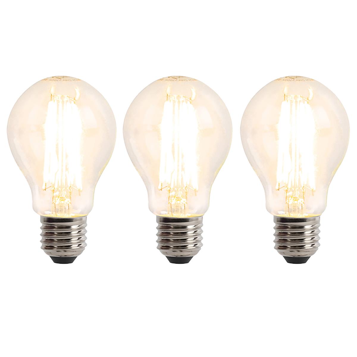 LUEDD Set van 3 E27 dimbare LED lampen 6W 500 lm 2700K