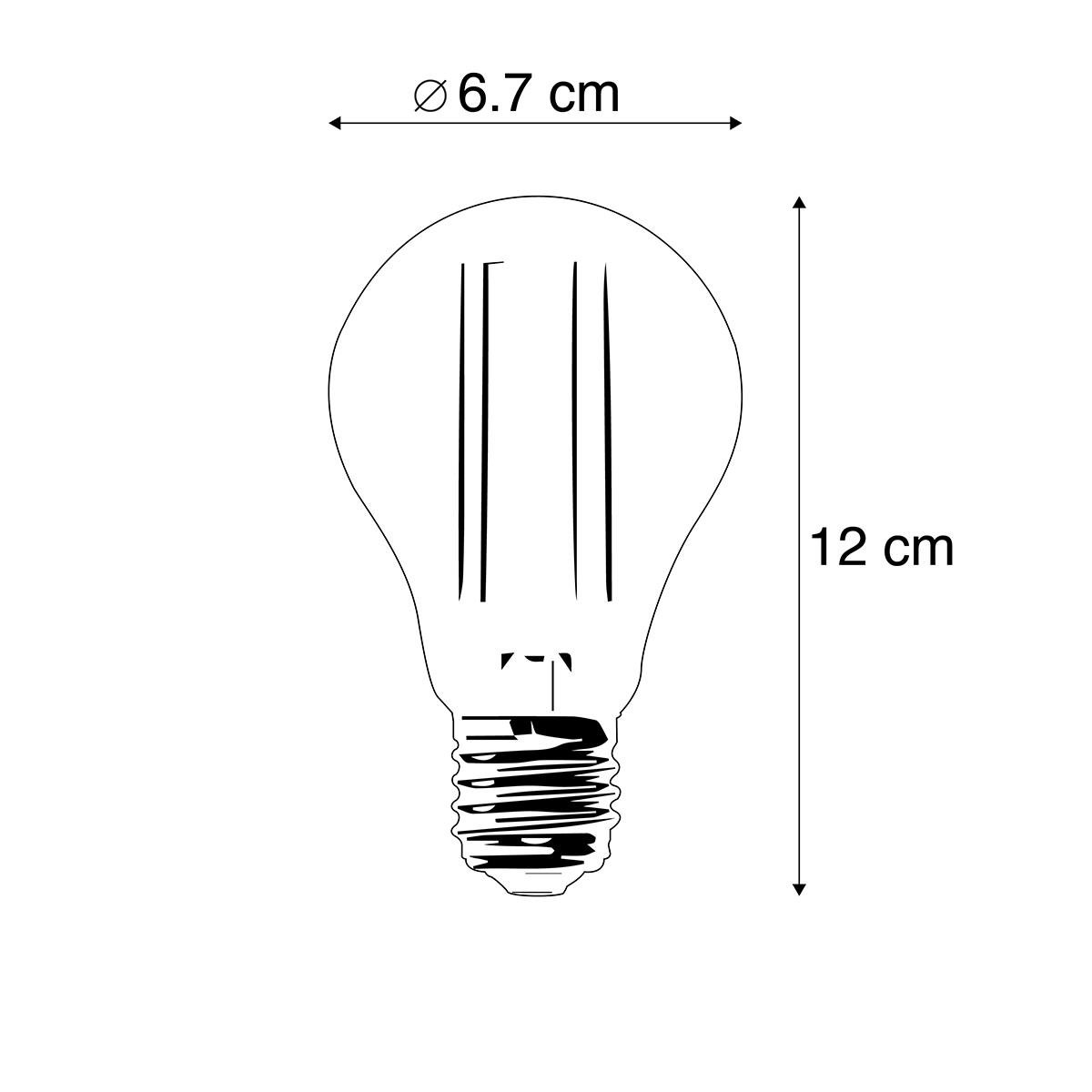 LUEDD Set van 3 E27 LED lamp A67 helder 8W 1055 lm 2700K
