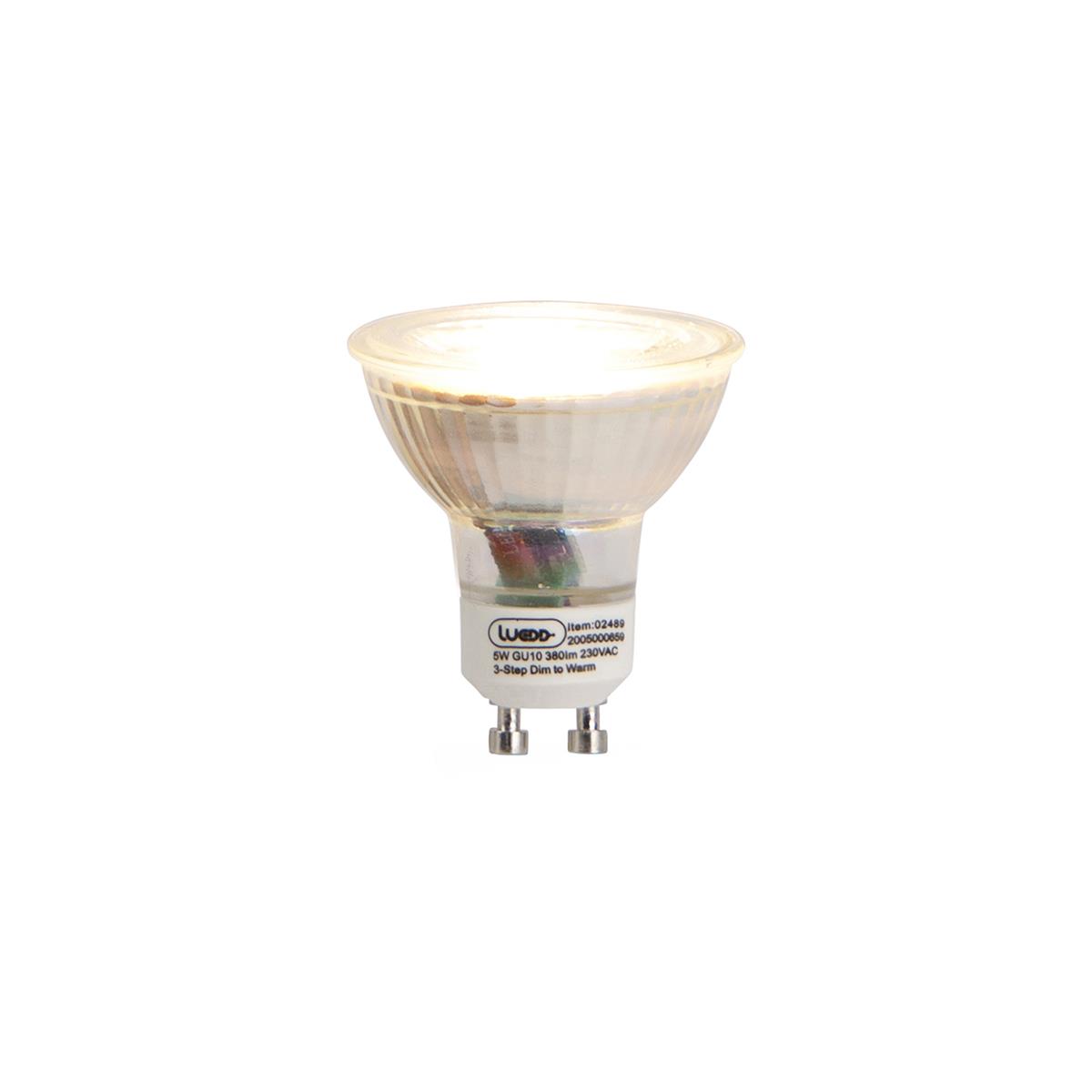LUEDD Set van 6 GU10 3-staps dim to warm LED lampen 5W 380 lm