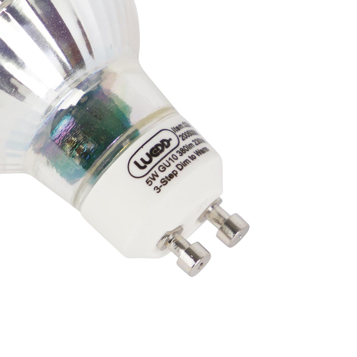 LUEDD Set van 6 GU10 3-staps dim to warm LED lampen 5W 380 lm